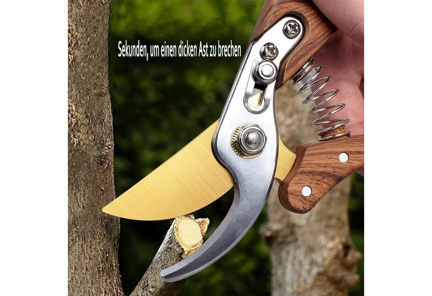 FELIXLEO Gartenschere SK5 Stahl mit Titanbeschichtung & Echtleder-Holster