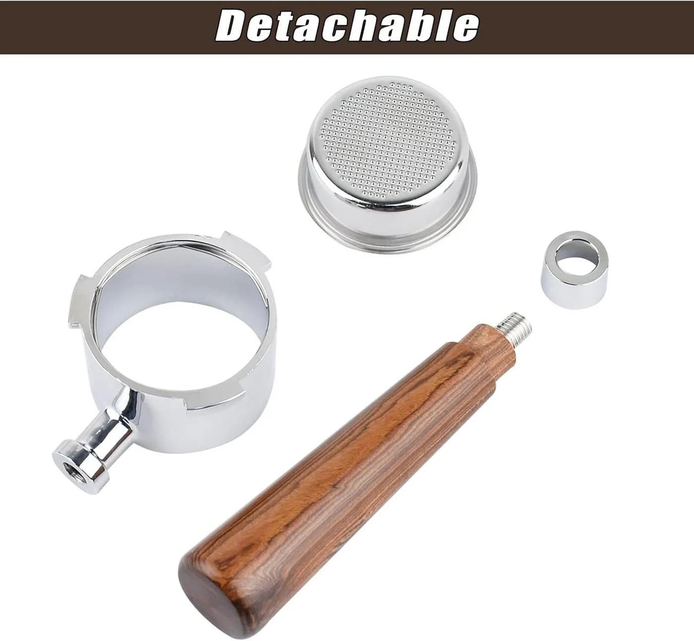 FELIXLEO Bodenloser Siebträger 51 mm Edelstahl mit Holzgriff