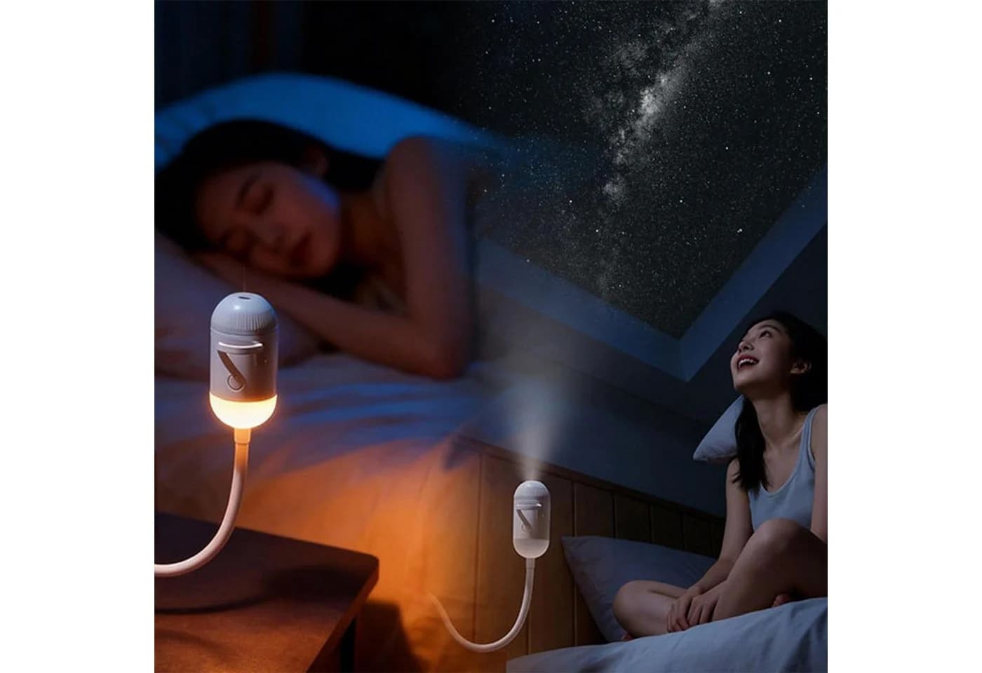 FELIXLEO LED-Sternenhimmel Projektor mit Nachtlicht & 12 Projektionen