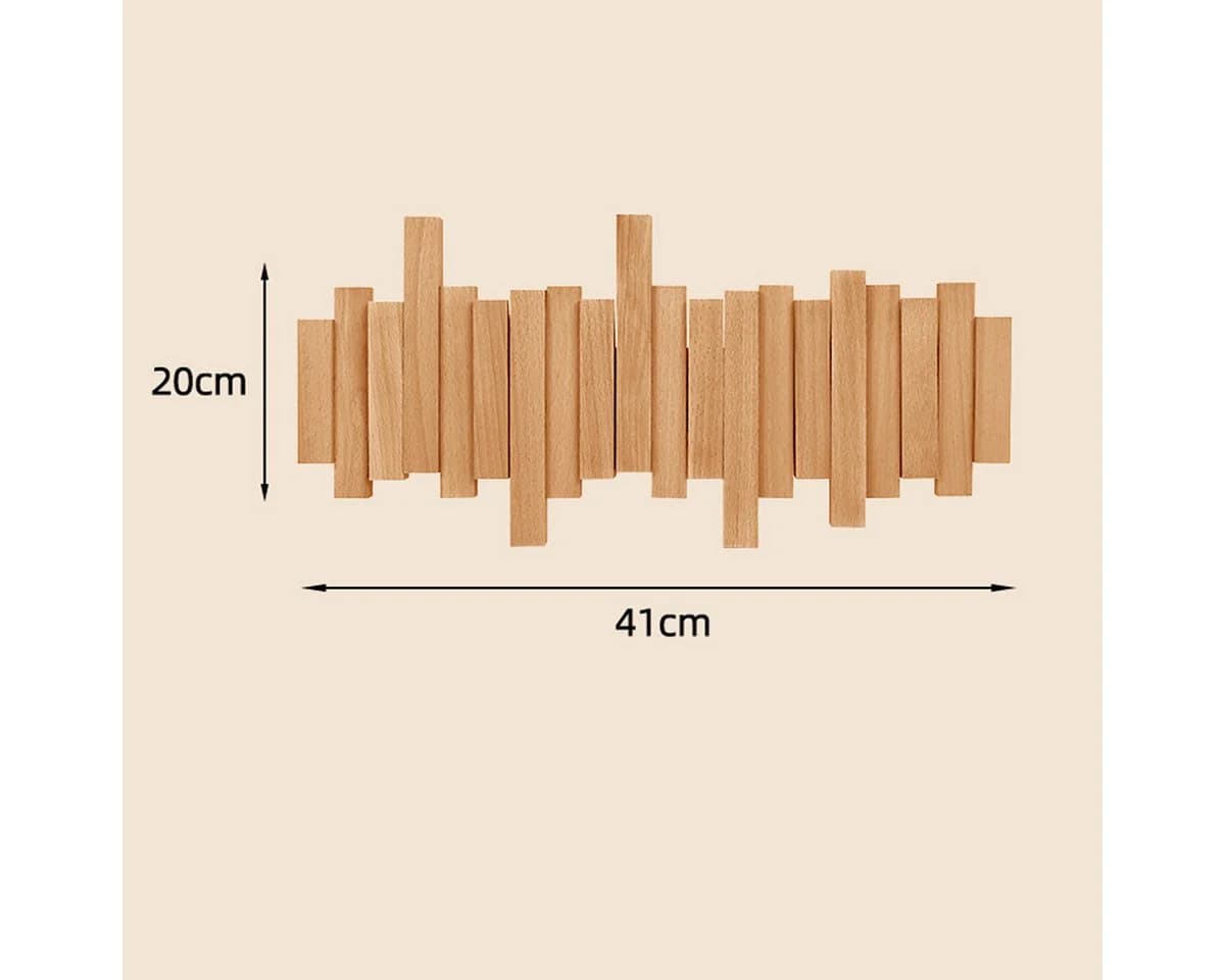 FELIXLEO Garderobenleiste aus Holz mit Klapp-Design