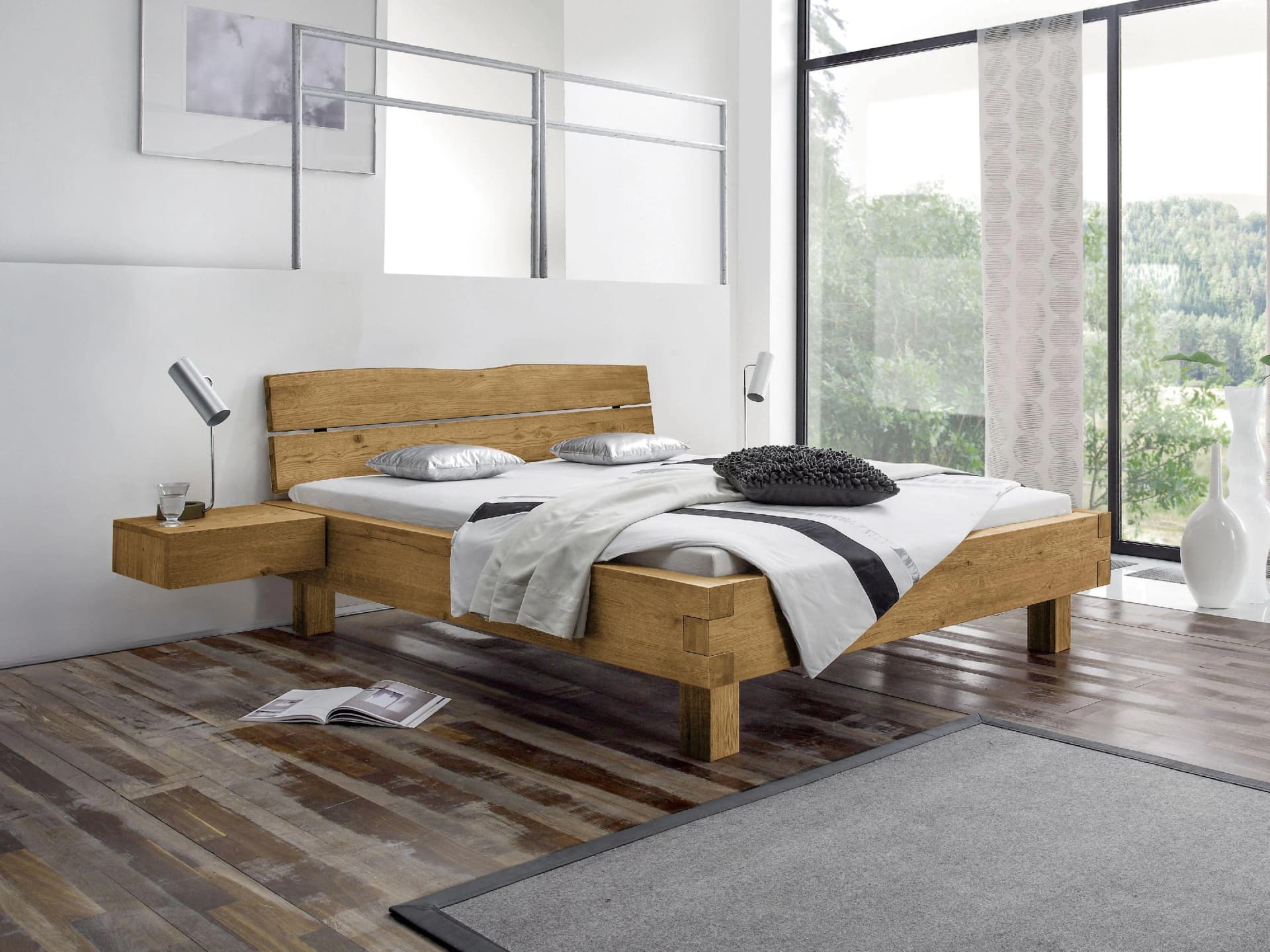 Hasena Bett Oak Wild Wildeiche massiv geölt