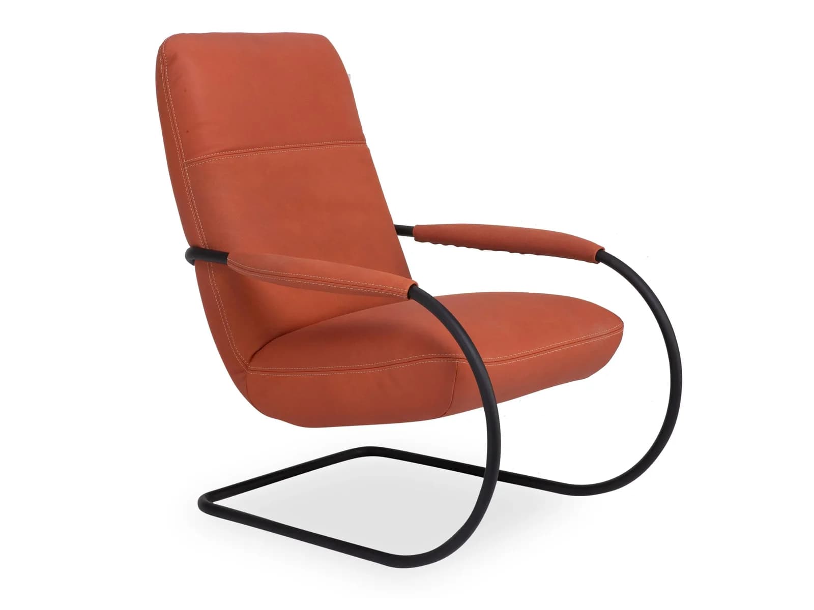 Freischwingersessel KOINOR JACY Leder Orange Schwarz
