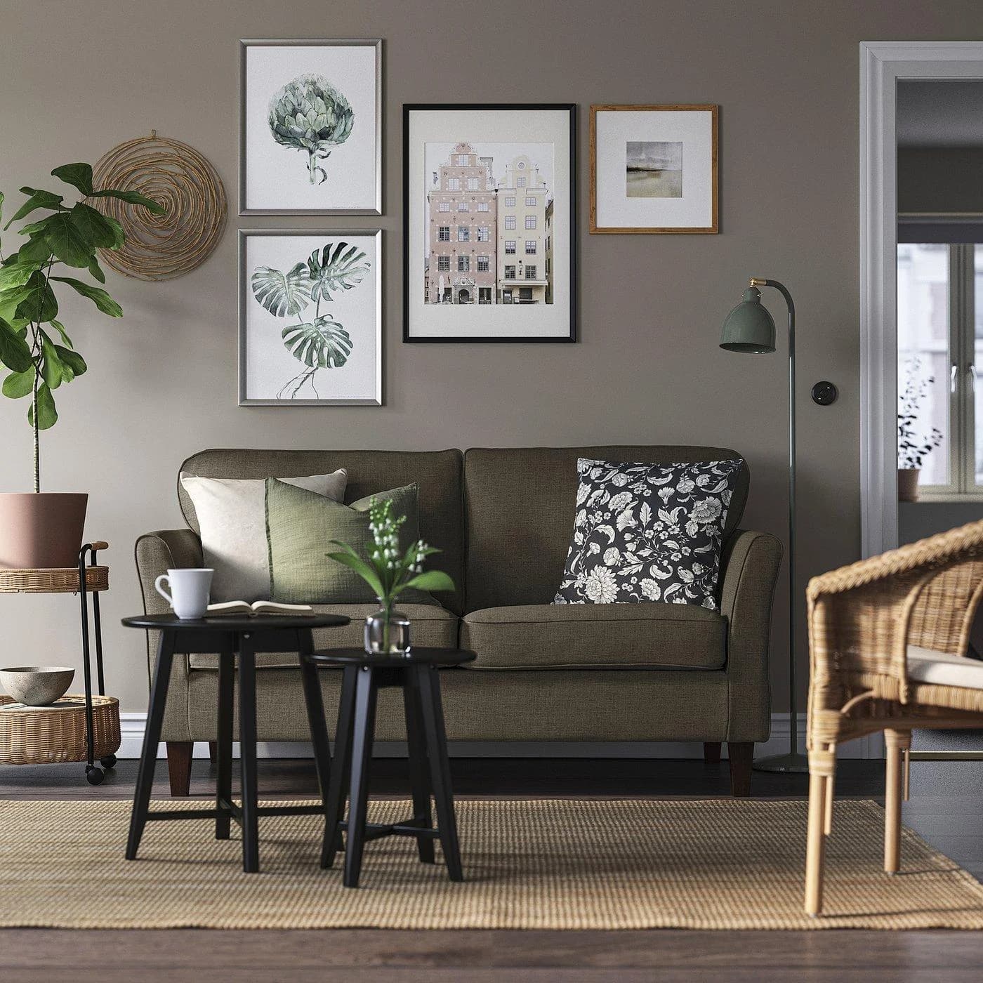 IKEA EKHOLMA 2er-Sofa Grau/Braun mit abnehmbarem Bezug
