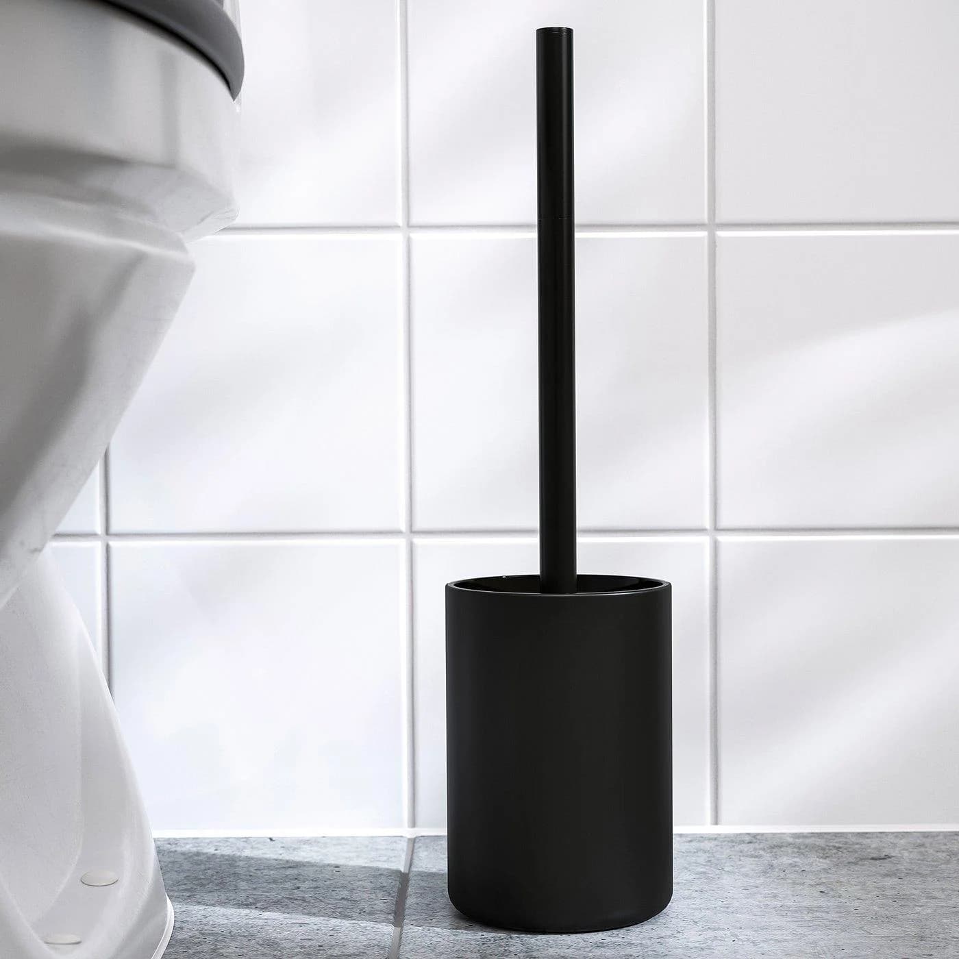 IKEA GANSJÖN WC-Bürste Schwarz Glas