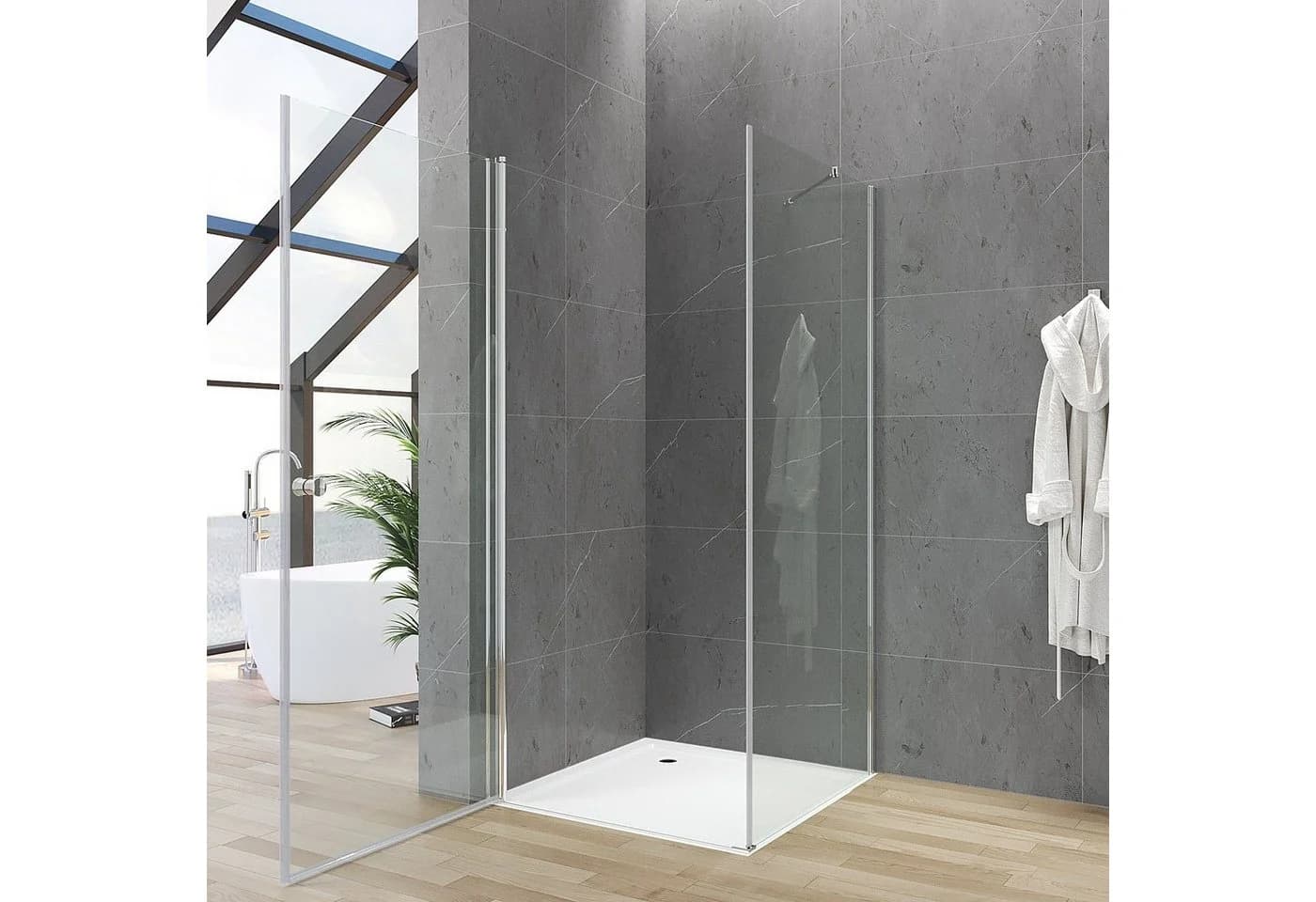 AQUABATOS Eckdusche Duschkabine Eckdusche Drehtür Pendeltür