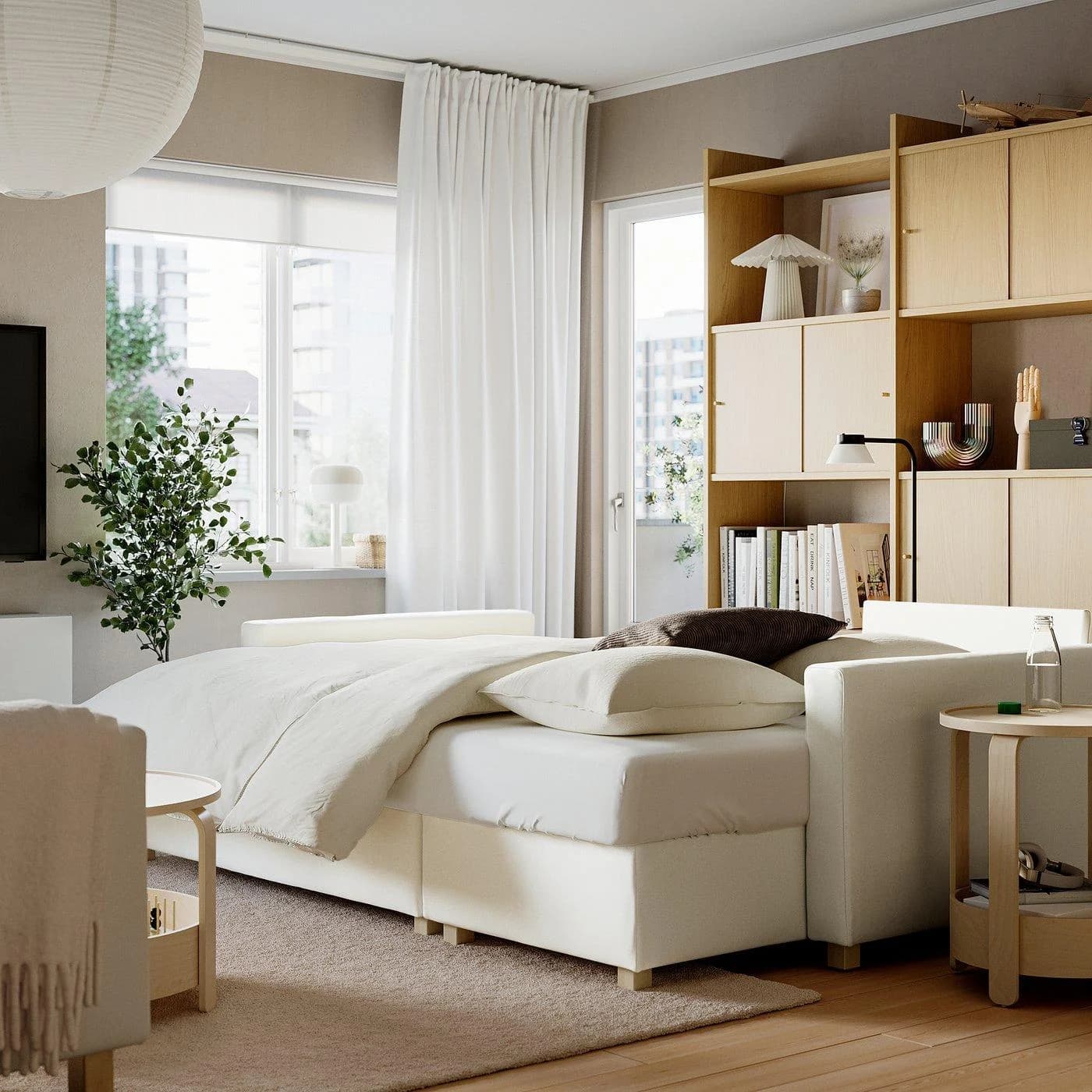 IKEA SALTSJÖBADEN 3er-Bettsofa mit Récamiere Weiß