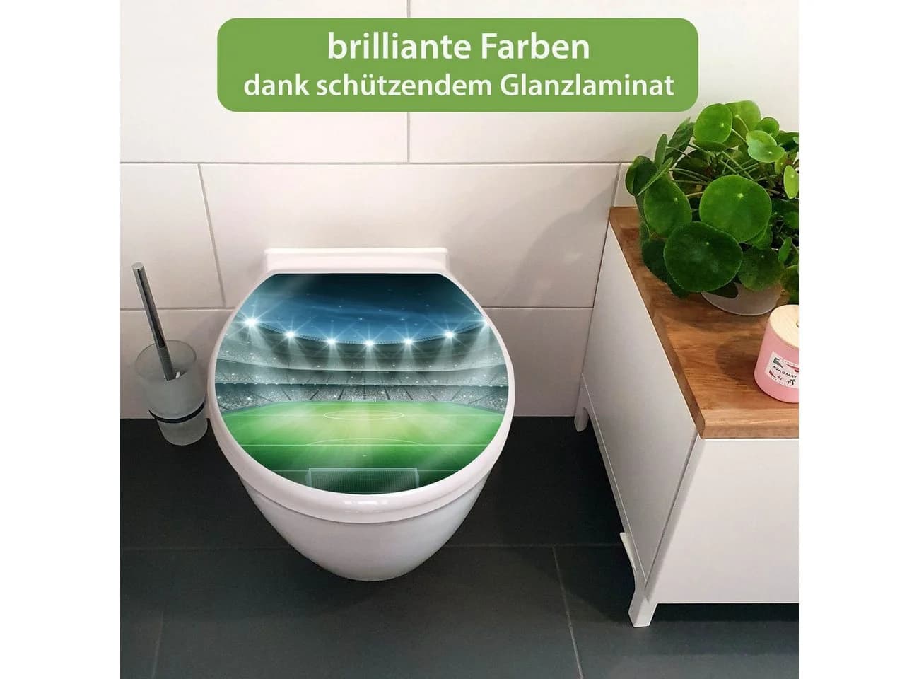 banjado WC-Sitz mit Absenkautomatik Motiv Arena Weiß
