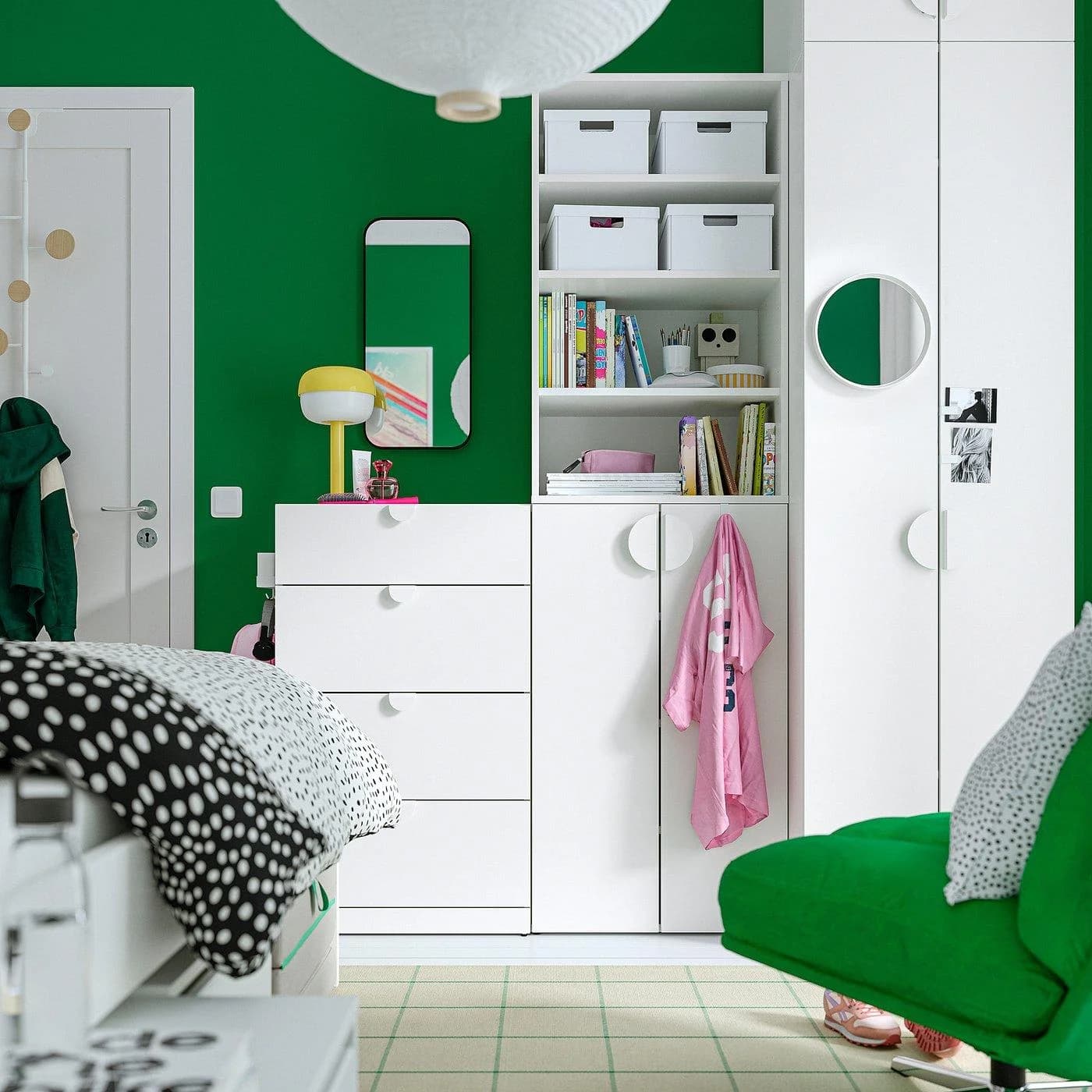 IKEA LASTARE Schrankkombination Weiß mit Aufsatzregal