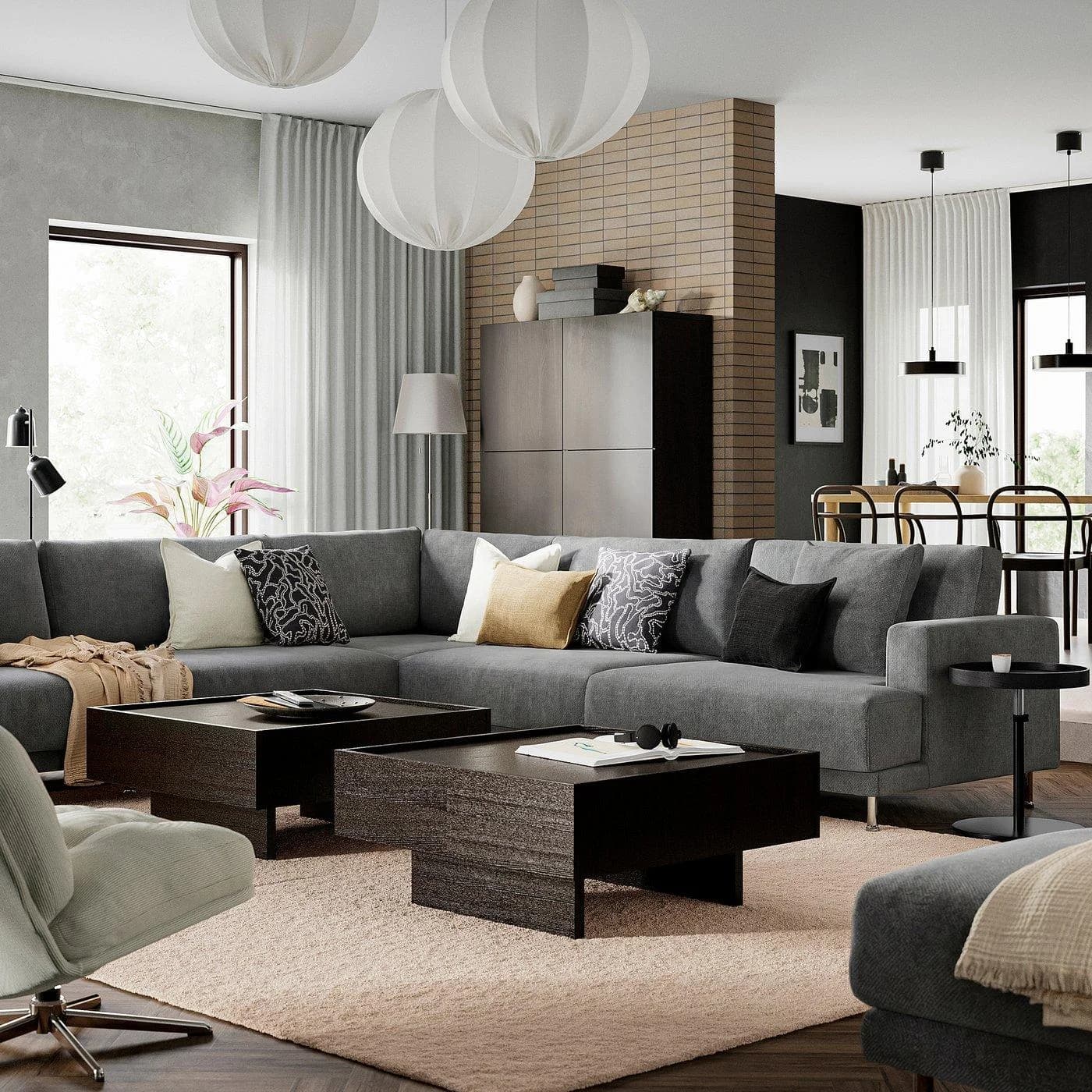 IKEA UPPÅKRA Modulecksofa 6-sitzig Dunkelblau