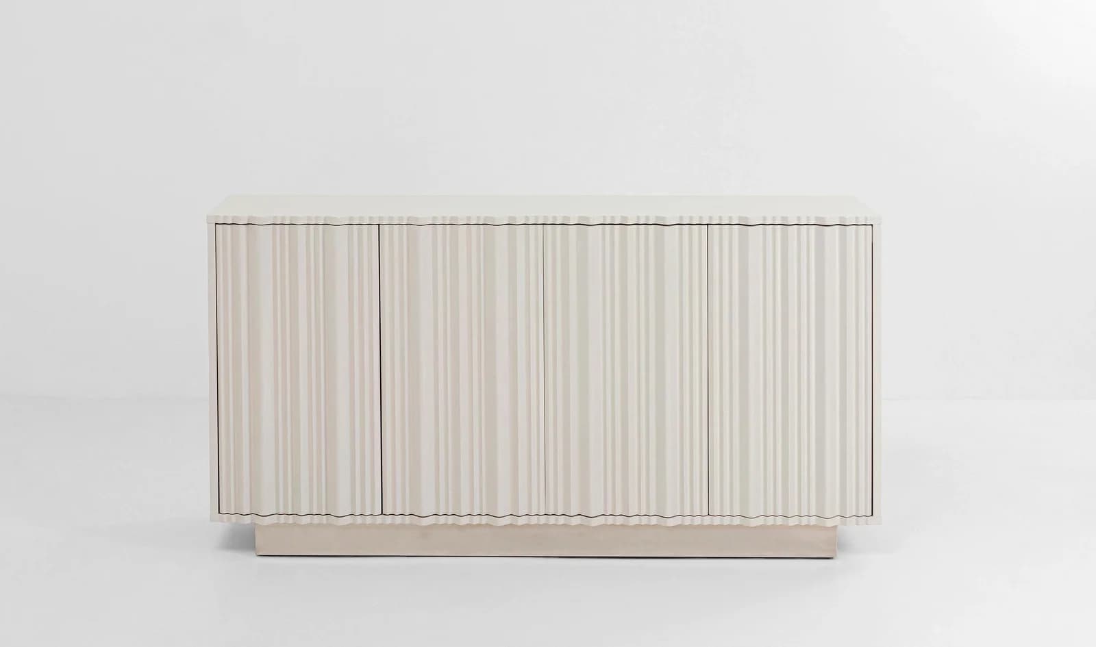 KARE DESIGN Sideboard STUCCO Grau Hochglanz 4 Türen
