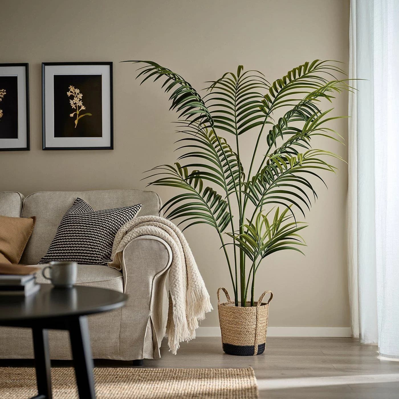 IKEA TÄRNMÅS Übertopf Beige Schwarz Jute Baumwolle