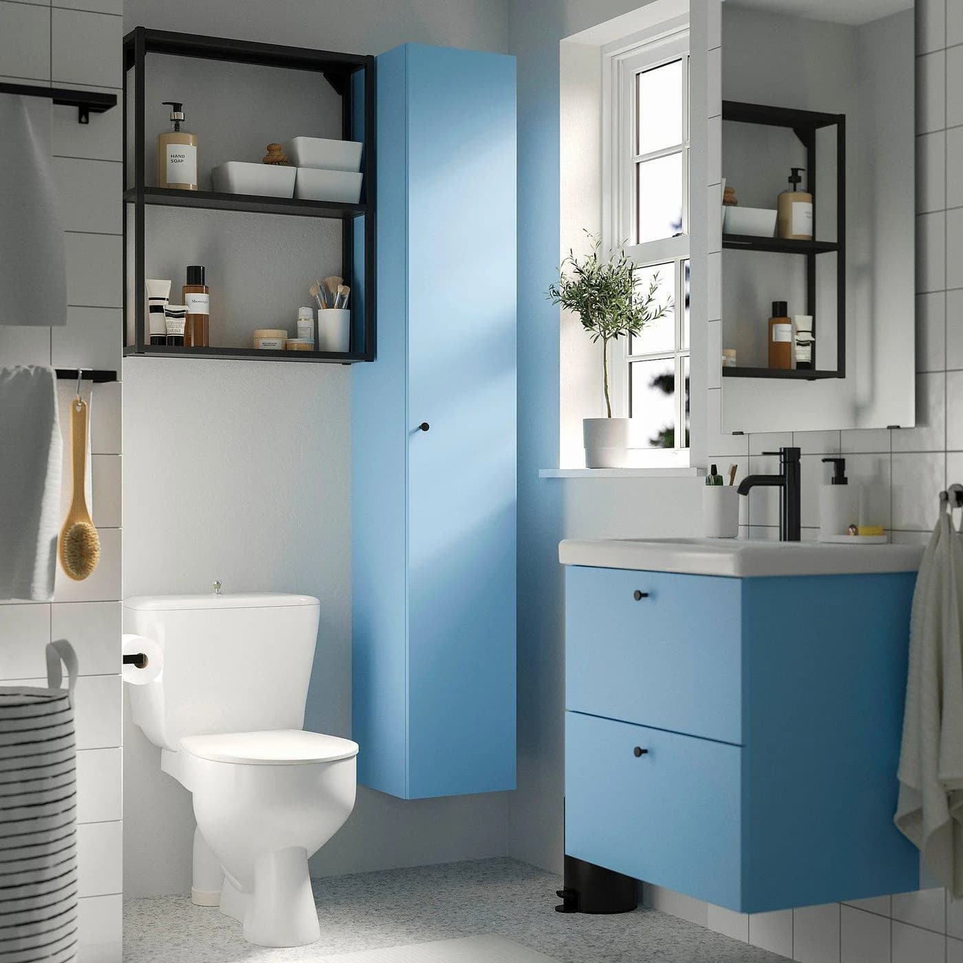 IKEA ENHET Waschbeckenschrank mit Schubladen Hellblau