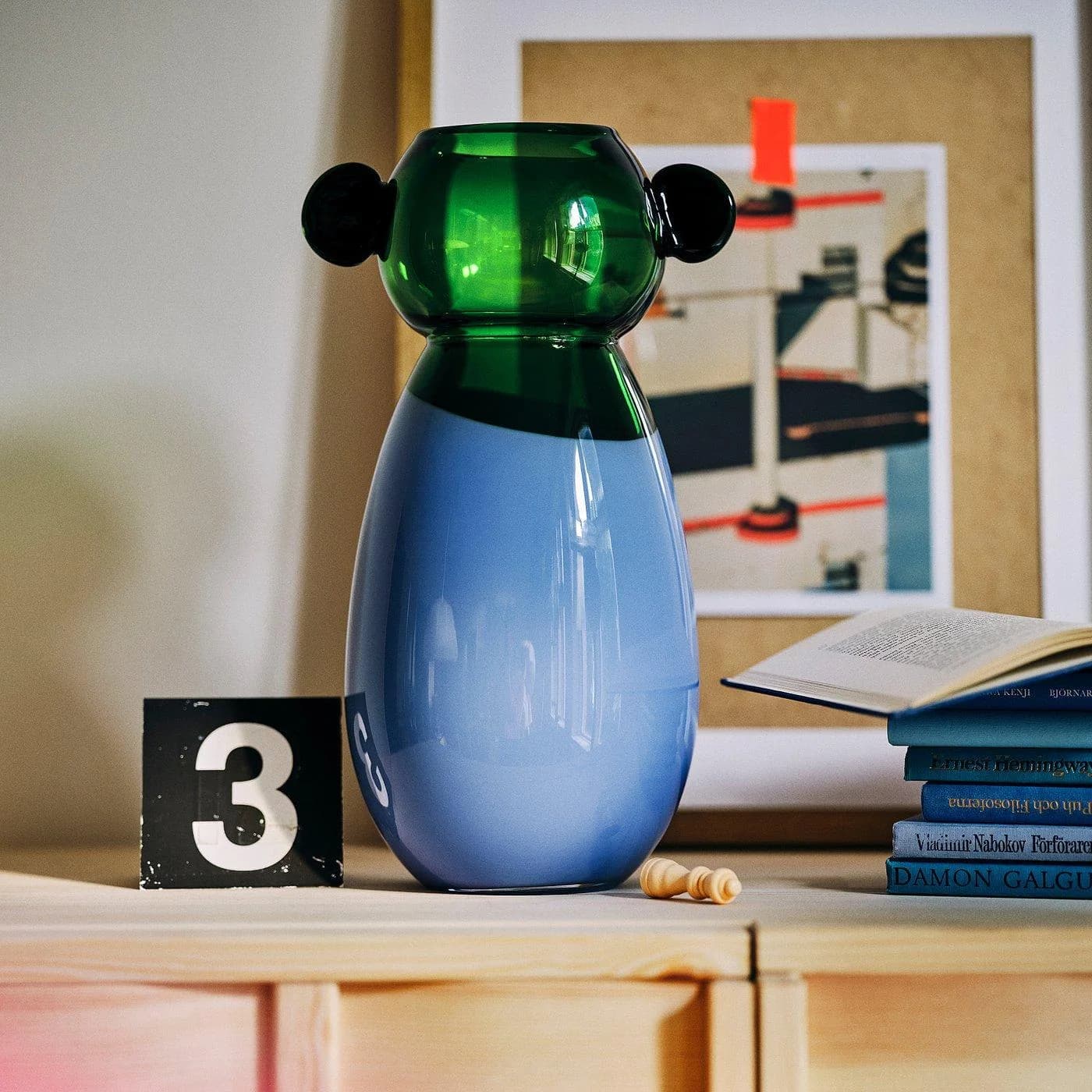 IKEA PS 2026 Vase Glas Blau Grün Handgefertigt