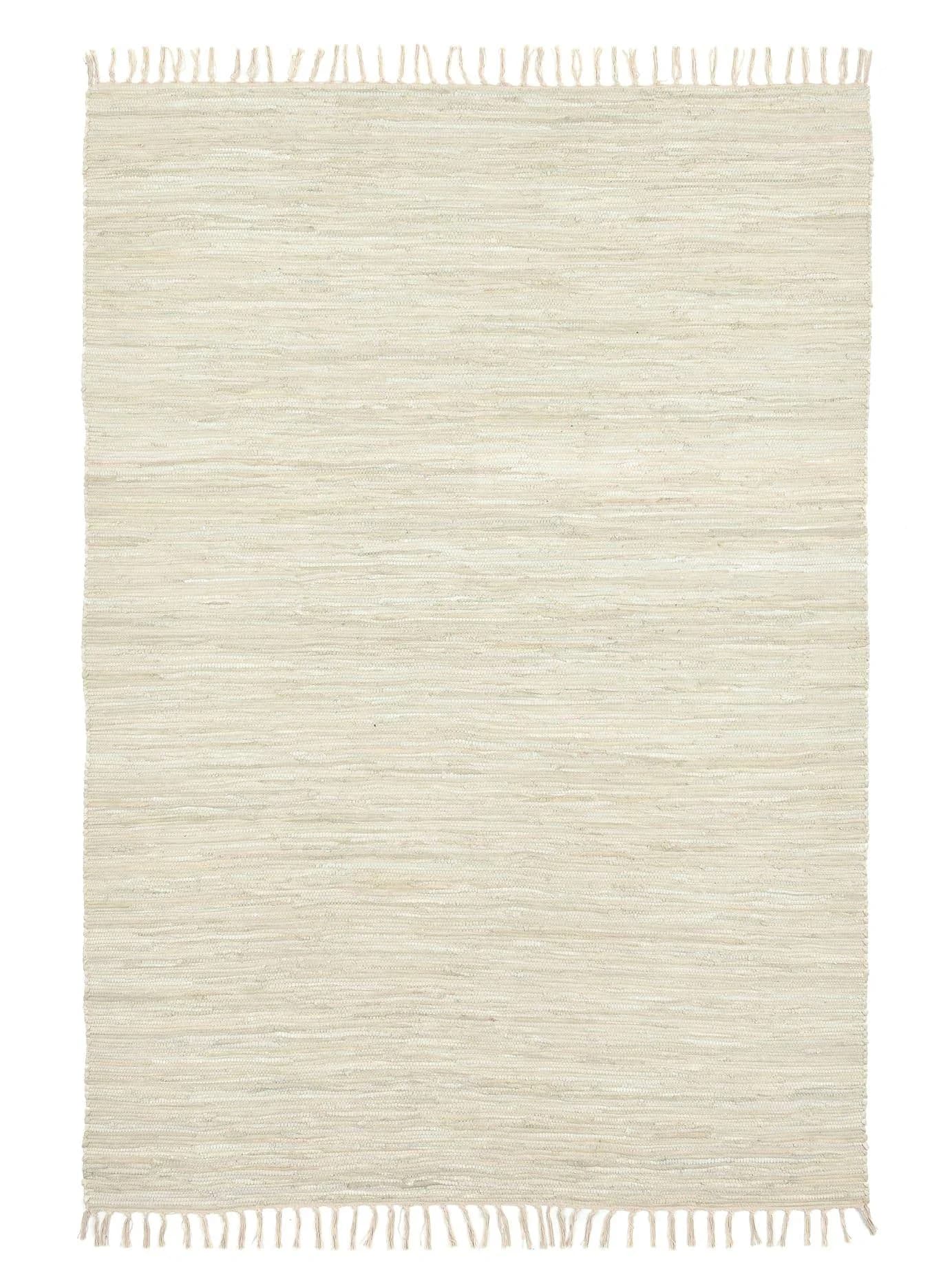 Theko Handwebteppich Baumwolle Melange Beige