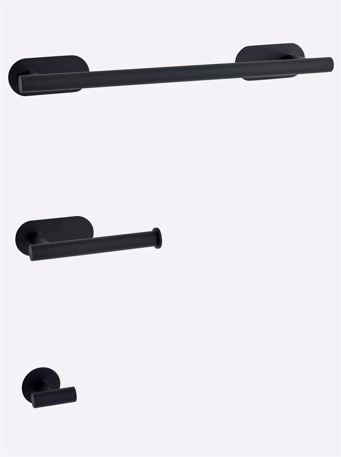 HEINE HOME Badaccessoire-Set 3-teilig Schwarz Edelstahl