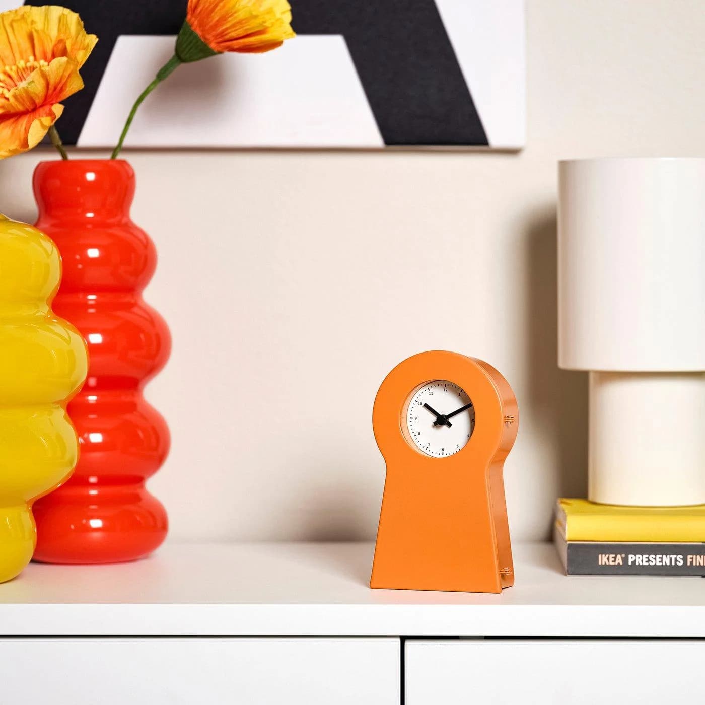 IKEA PS 1995 Uhr Orange Wanduhr Retro Design