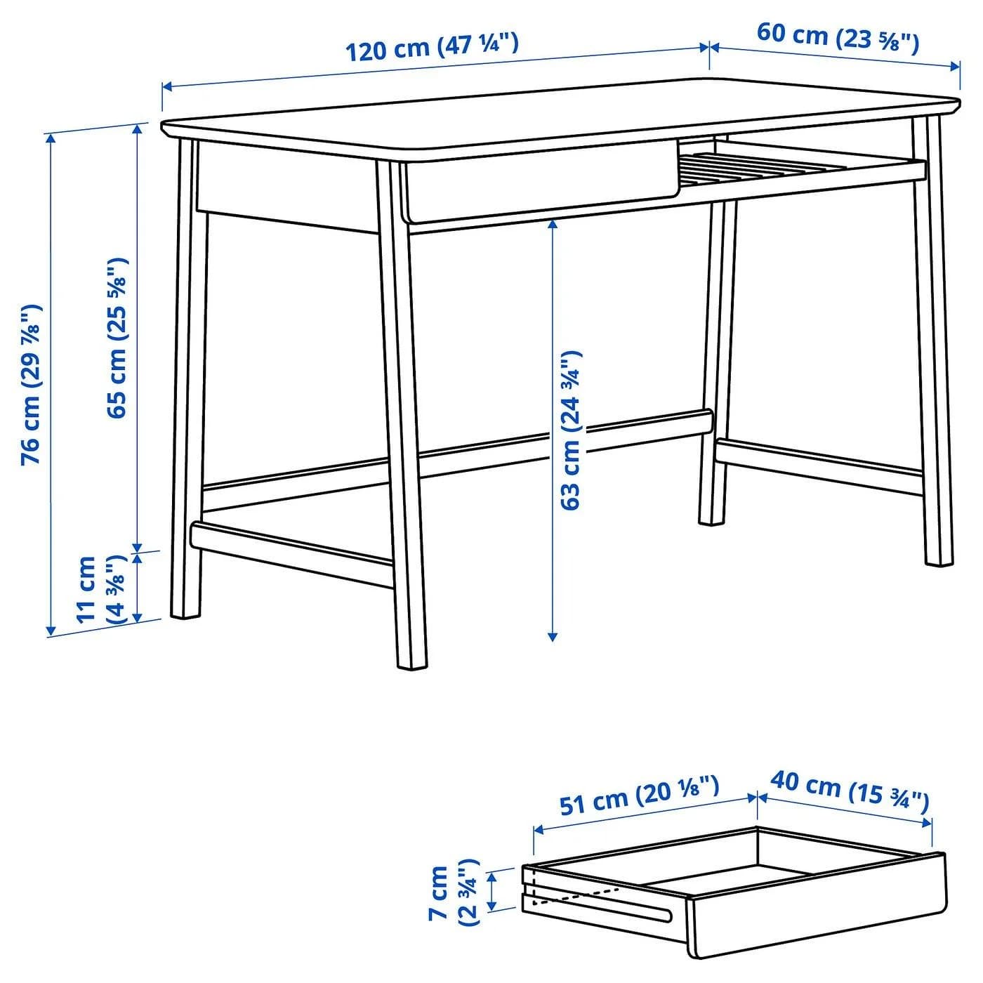 IKEA BETESHÄST / HATTEFJÄLL Schreibtisch und Stuhl Bambus Beige/Weiß