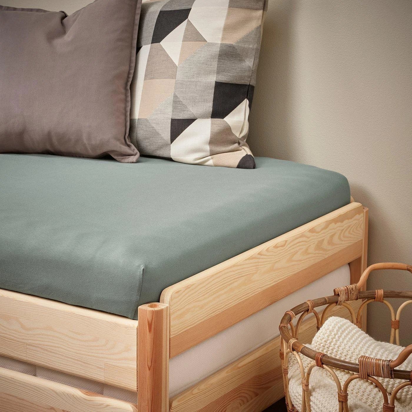 IKEA VÅRVIAL Spannbettlaken für Tagesbett Dunkelgrün Jersey