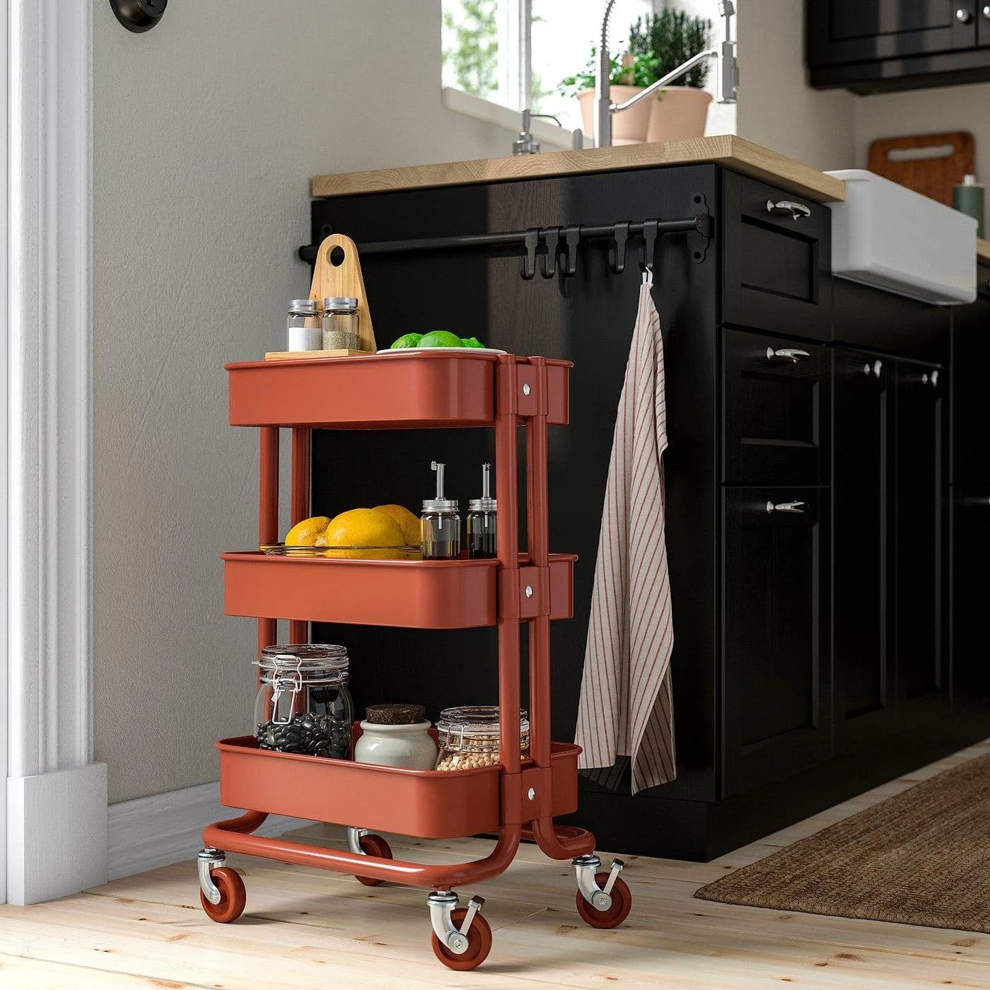 IKEA RÅSKOG Servierwagen Dunkelrot