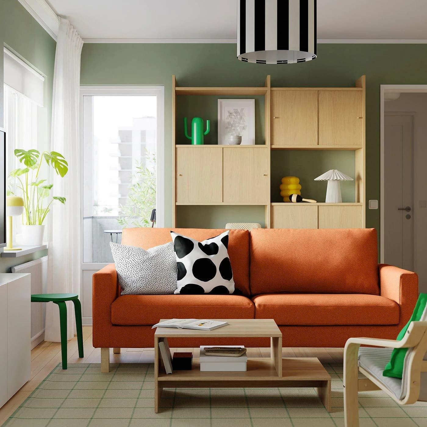IKEA SALTSJÖBADEN 3er-Sofa Beige/Weiß Taschenfedern