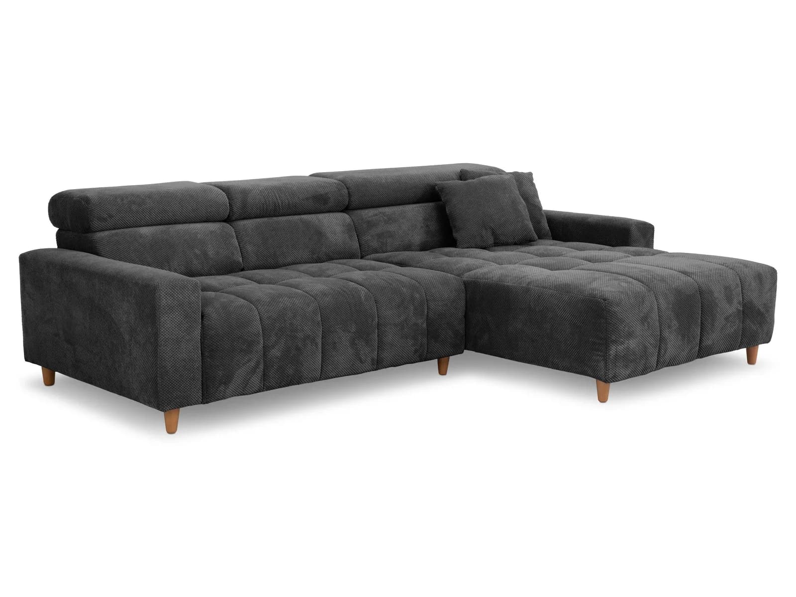 Loft Polsterecke ISODORA mit Stoffbezug und Holzfüßen
