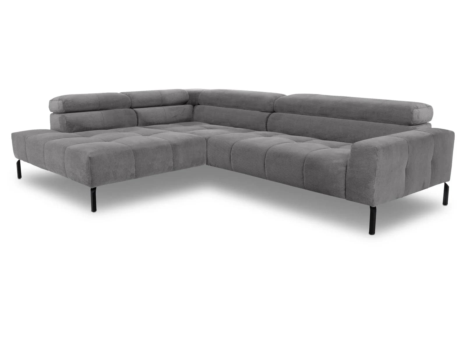 Loft Polsterecke CECILIA 2.0 Schwarz Stoff Feincord