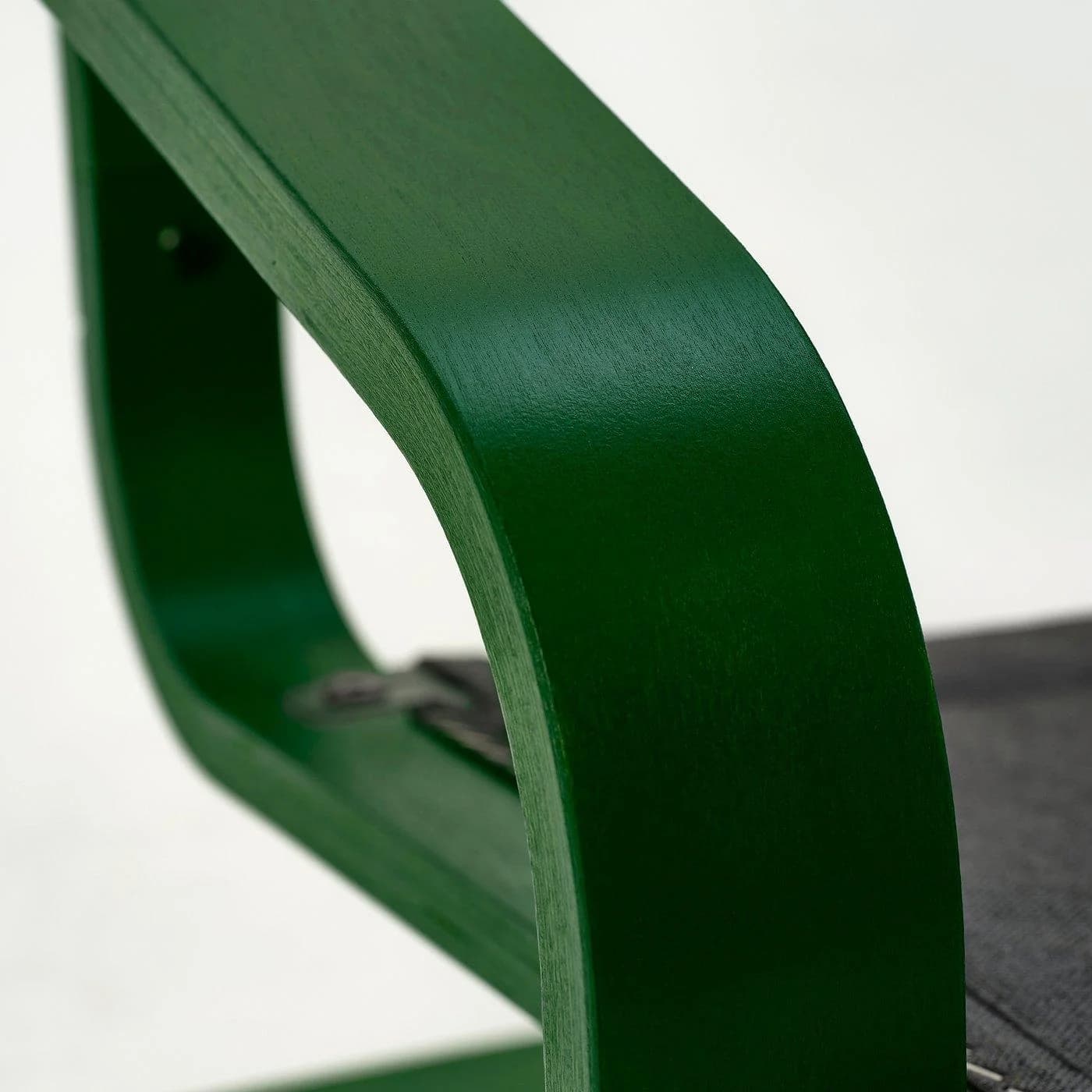 IKEA POÄNG Sessel Dunkelgrün Schwarz Leder