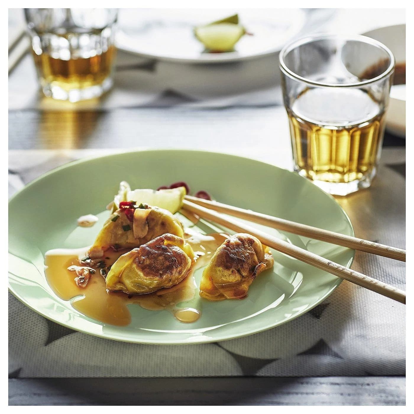 IKEA OFTAST Dessertteller Hellgrün Glas