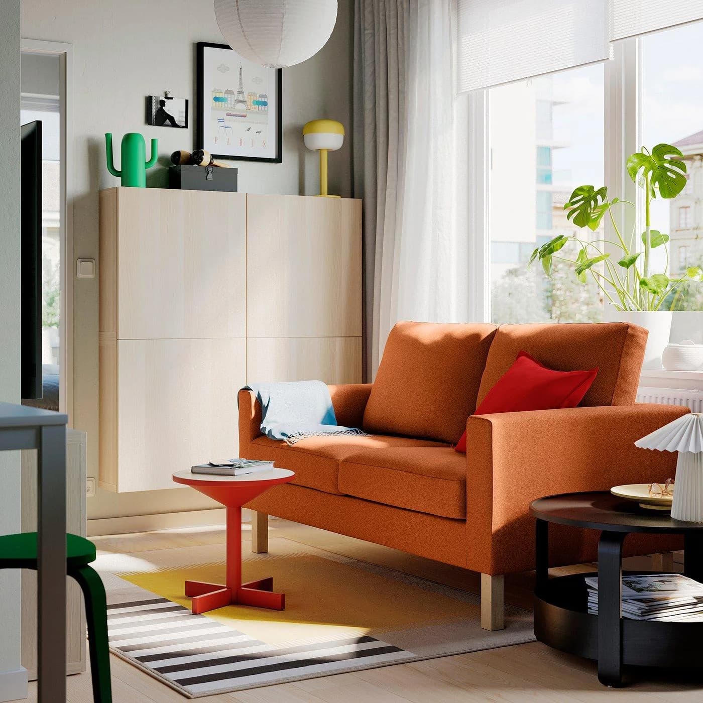IKEA SALTSJÖBADEN 2er-Sofa Dunkelblau mit abnehmbarem Bezug