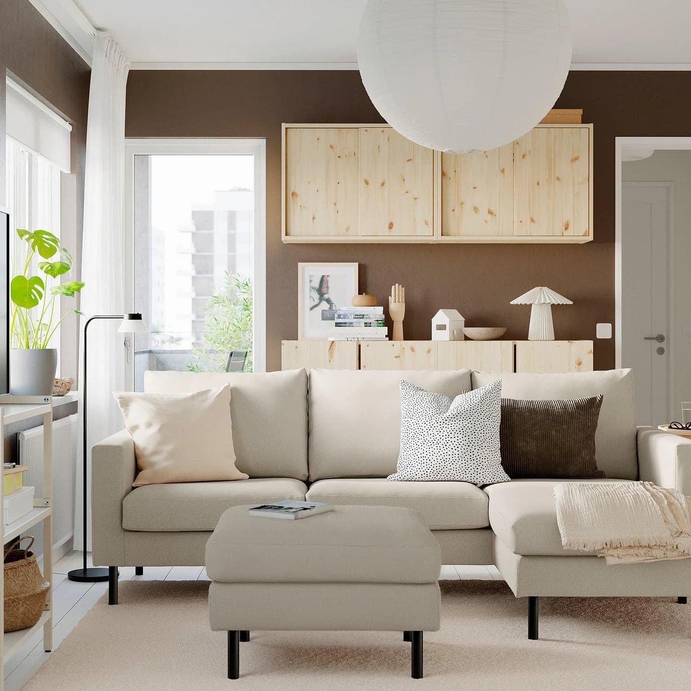 IKEA SALTSJÖBADEN 3er-Sofa mit Récamiere Dunkelblau