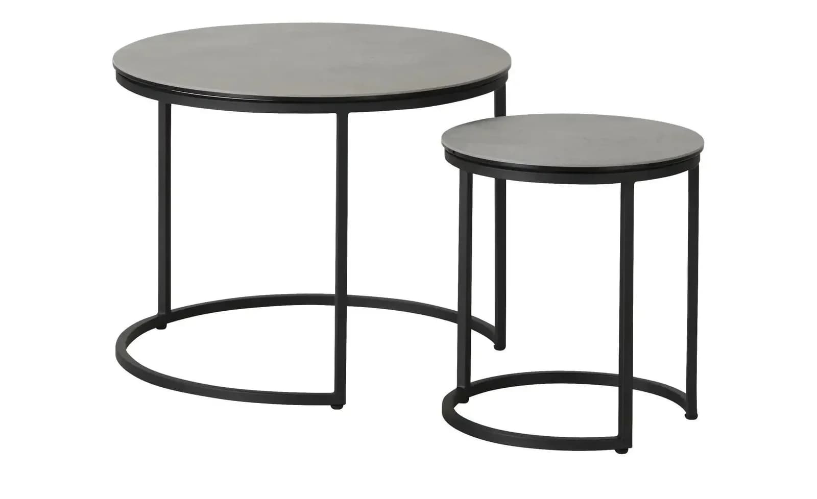 Jette Home Beistelltisch Set Twins III Grau Glas Keramik