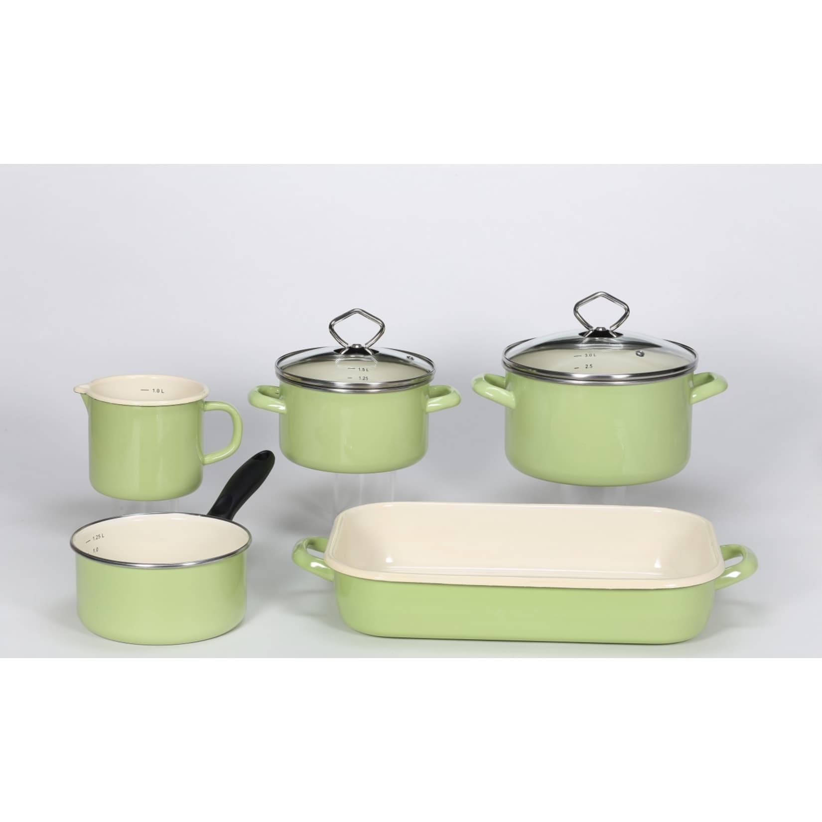 Emaille-Set Juist 5-teilig Pastellgrün