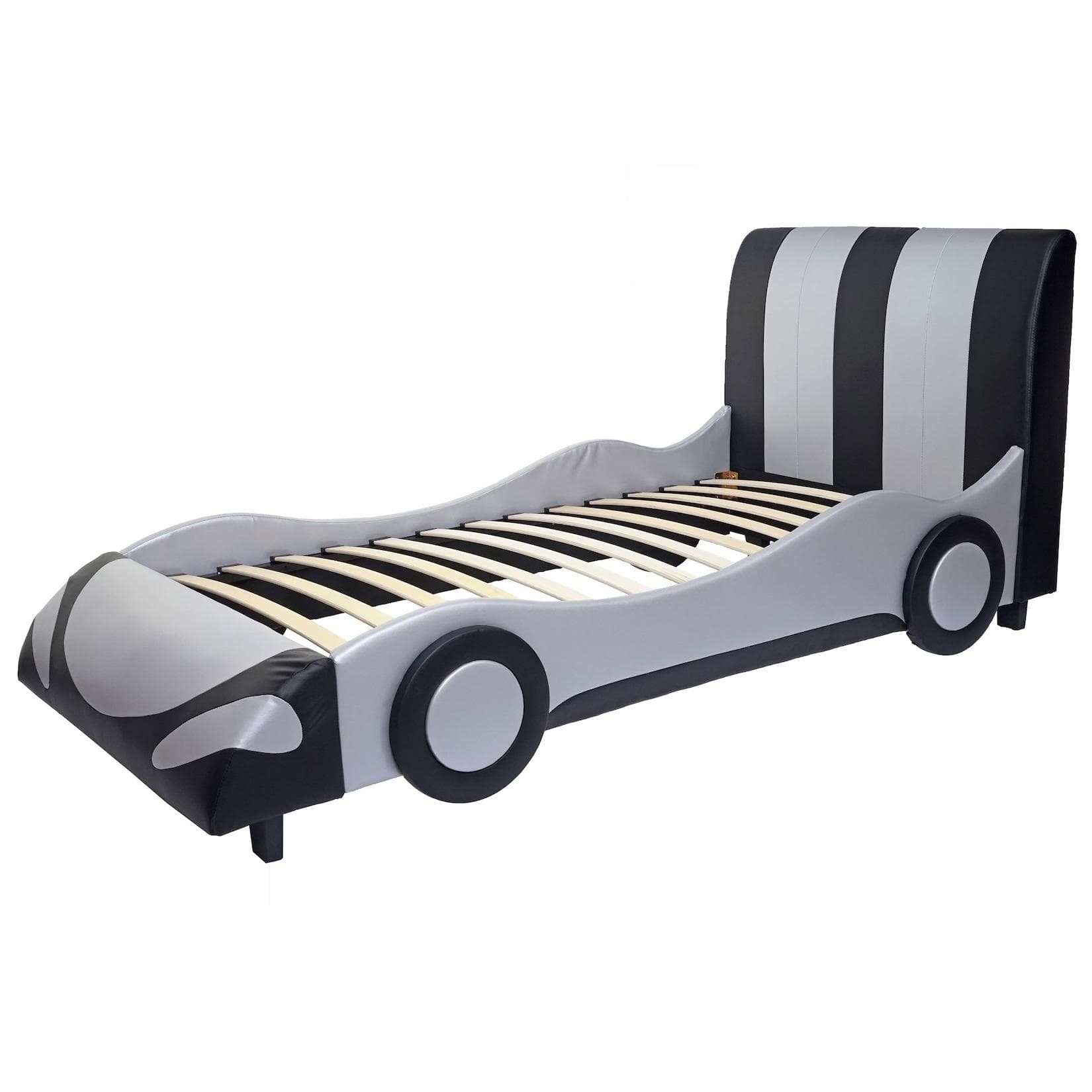 MCW Kinderbett MCW-E14 Auto Design Schwarz Silber