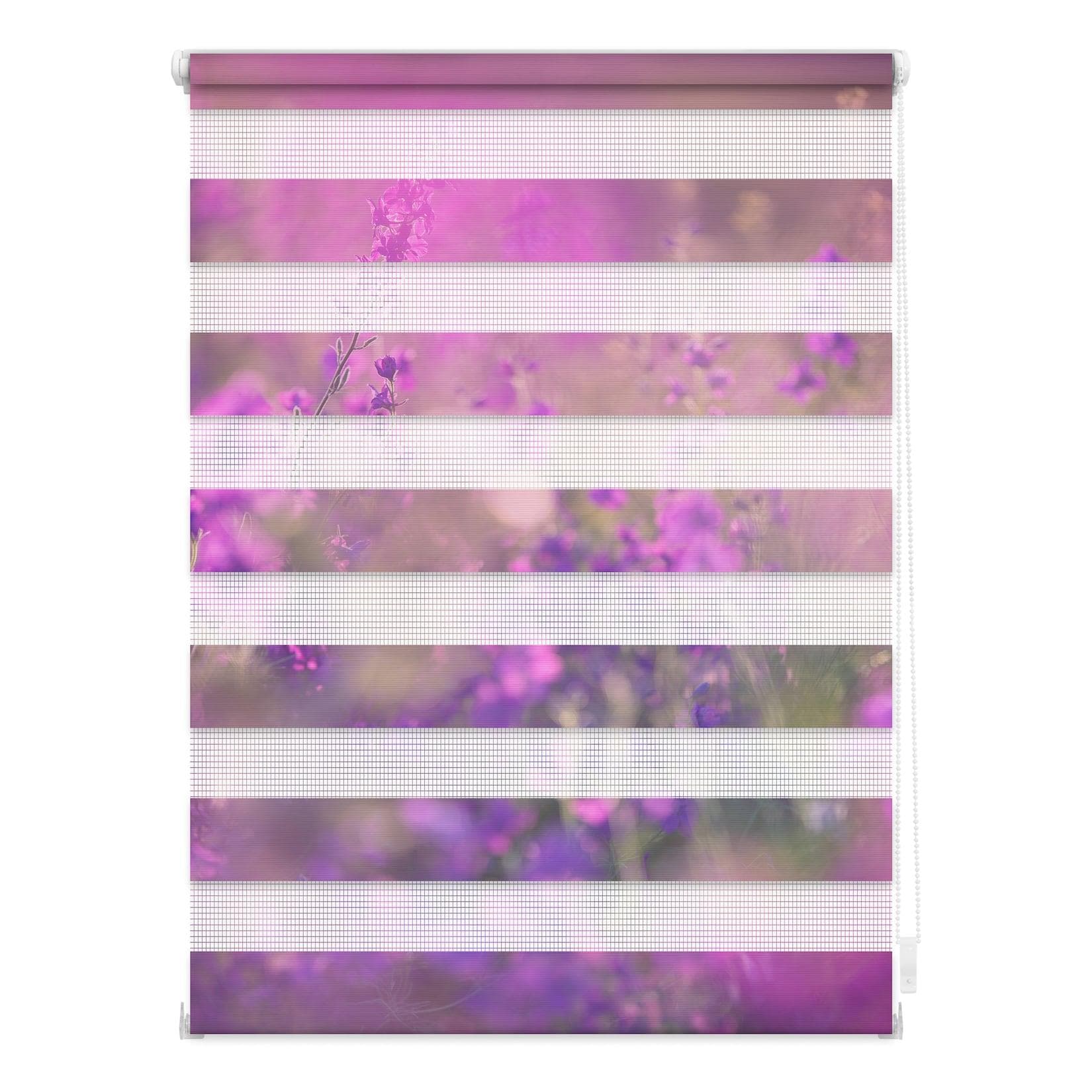 LICHTBLICK Duo Rrollo Blumenwiese Violett Klemmfix