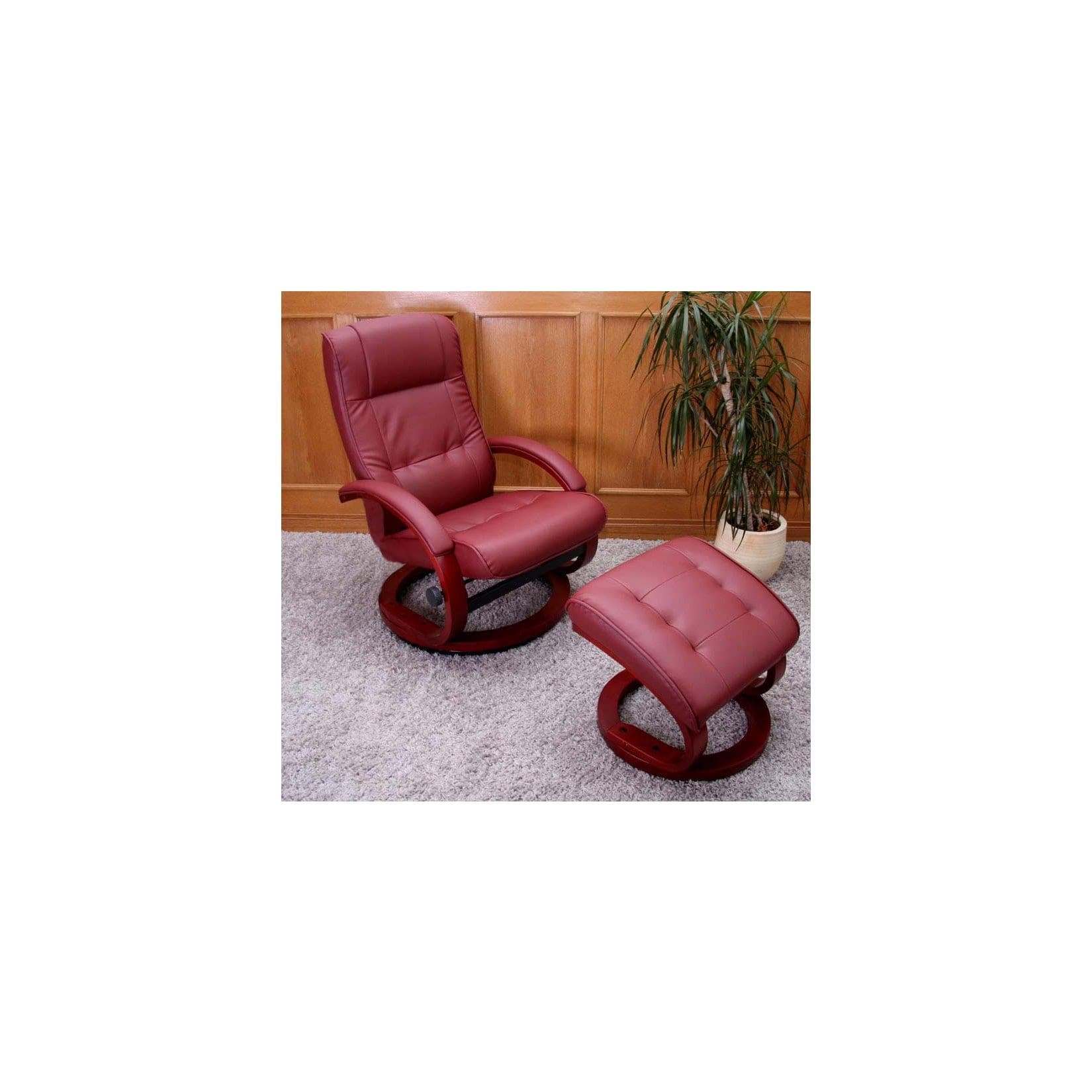 MCW Fernsehsessel Aprilia Kunstleder mit Hocker Bordeaux