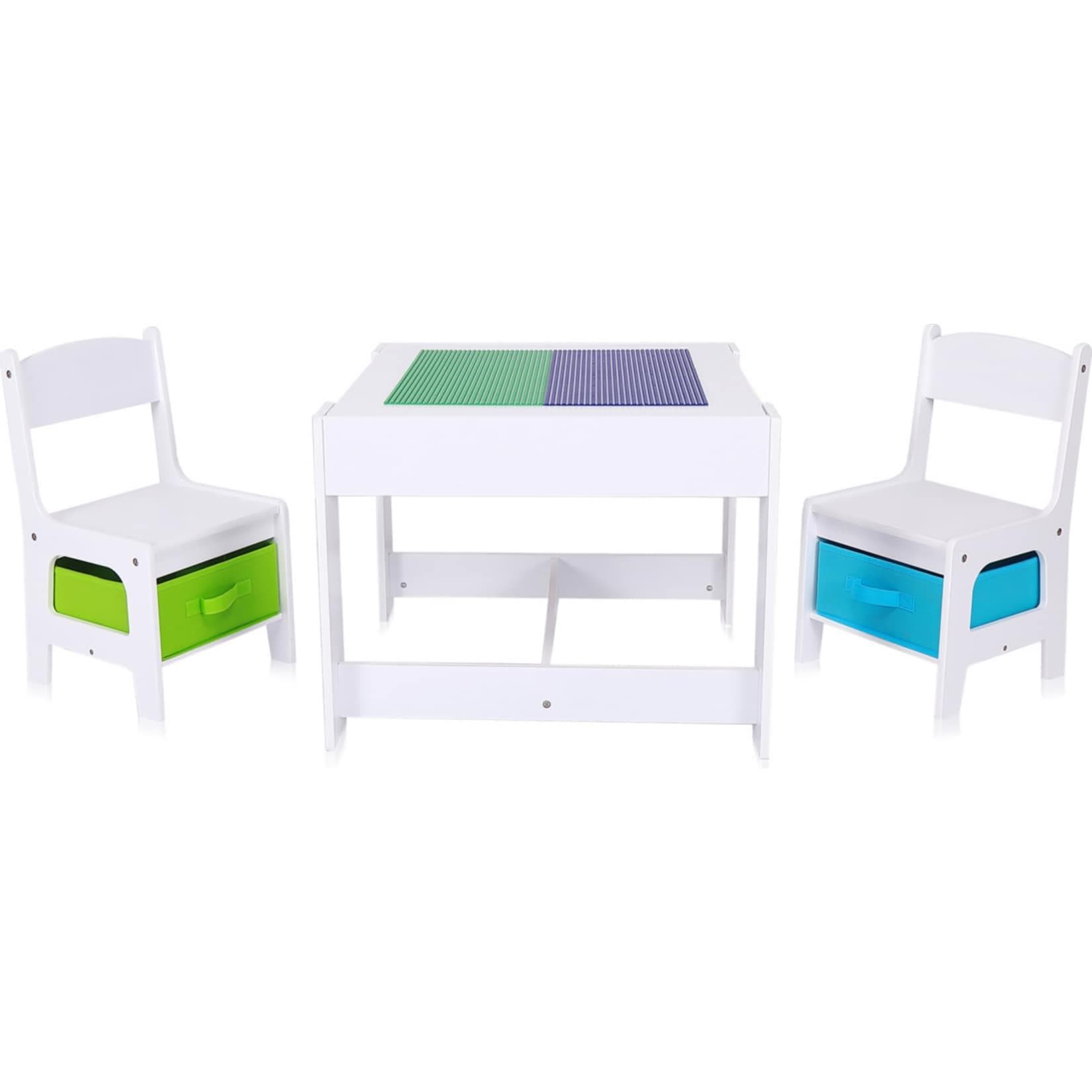 Baby Vivo Kindersitzgruppe Moritz mit 2 Stühlen und multifunktionalem Tisch
