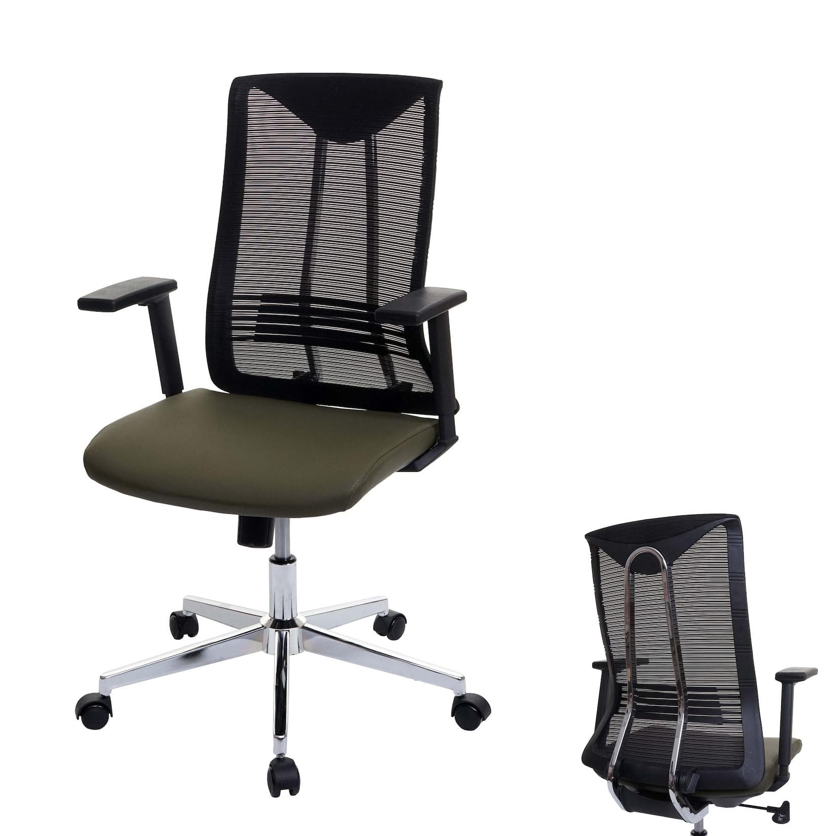 Bürostuhl MCW-J53 Drehstuhl Ergonomisch Kunstleder Olivgrün