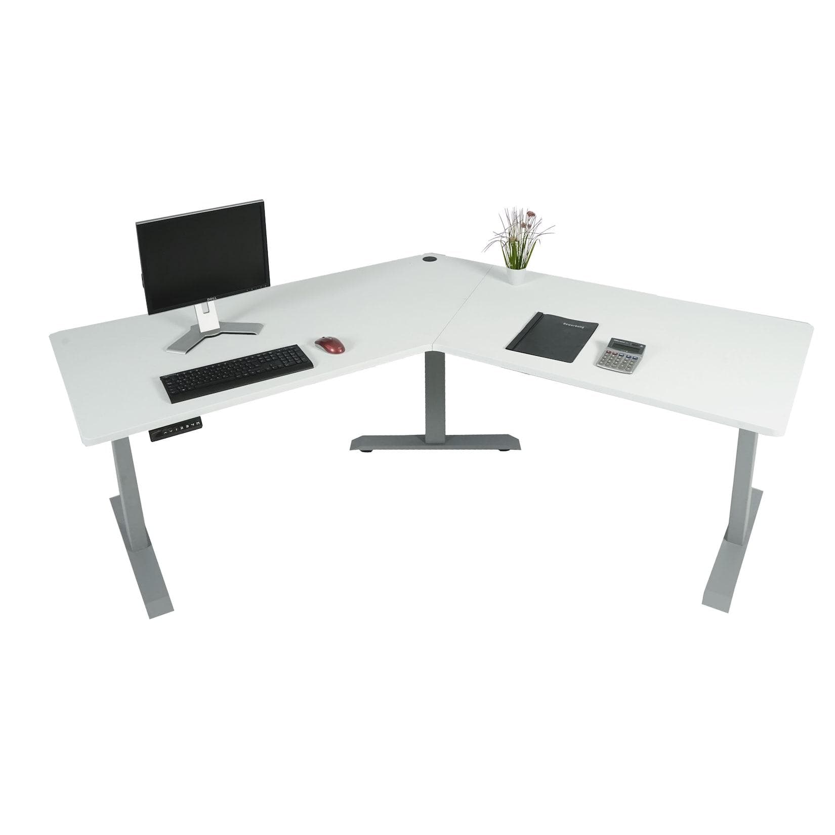 MCW-D40 Computertisch Elektrisch Höhenverstellbar Weiß Grau