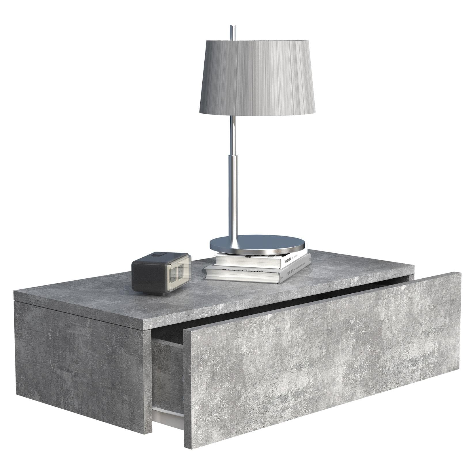 VCM Nachttisch Usal M60 Wandboard Grau Betonoptik
