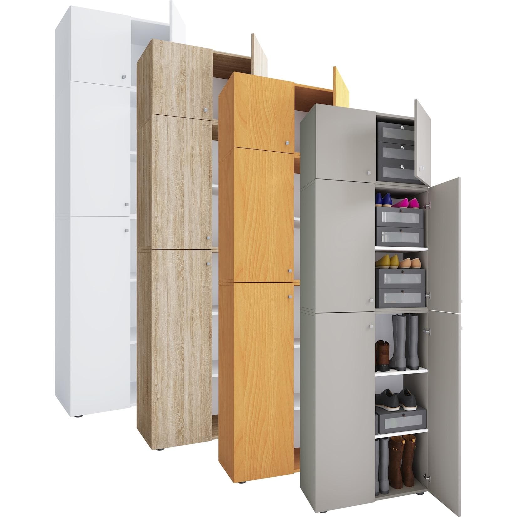 VCM Schuhschrank Lona XXL Braun 4 Türen 6 Fächer