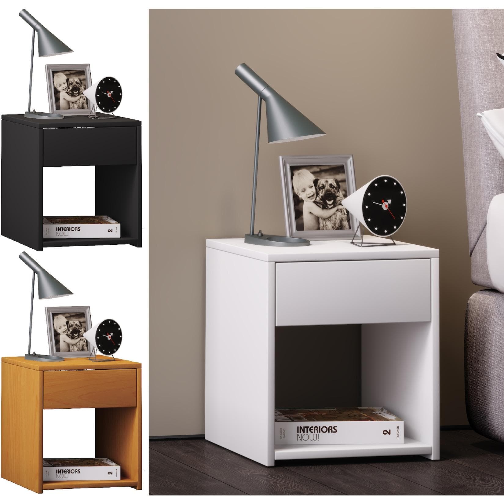 VCM Nachttisch Sledo Mini Braun Holzoptik Schublade