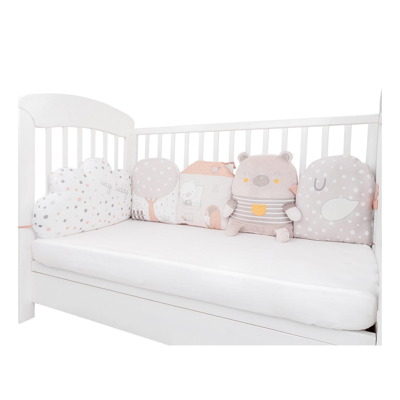 Kikkaboo Babykissen-Set 5-teilig Beige Plüsch Jersey