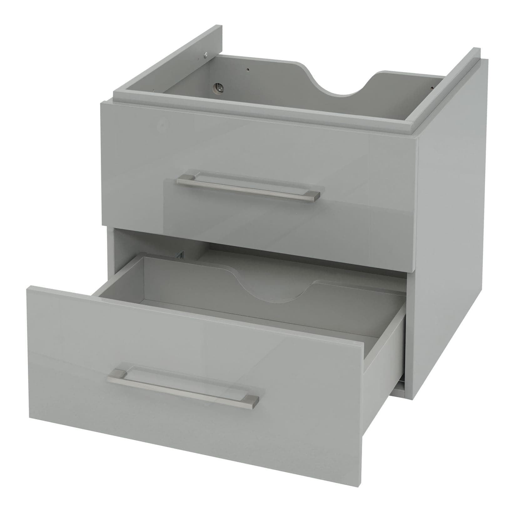 MCW Premium Waschbeckenunterschrank Grau Hochglanz 60cm