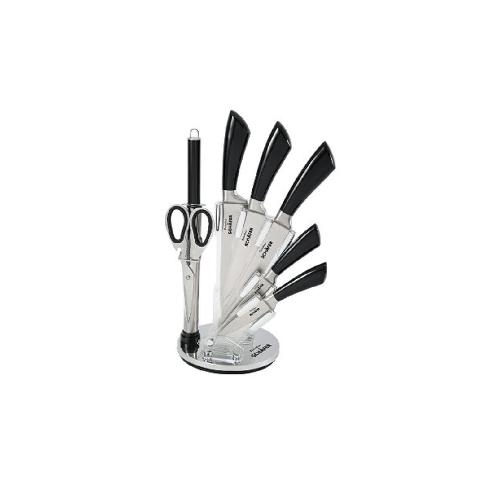Schäfer Messerblock Metallic Black (8tlg)