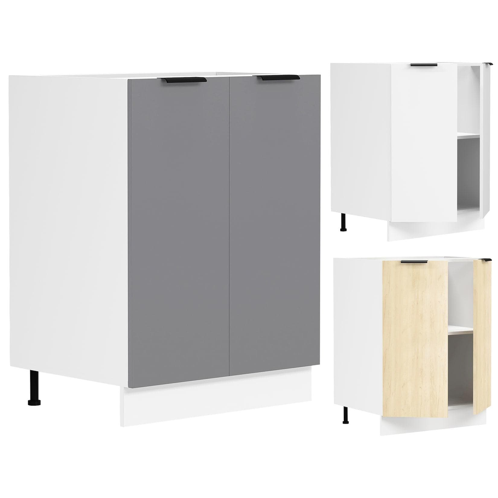 VCM Küchenschrank Fasola 60 cm Unterschrank mit Drehtüren