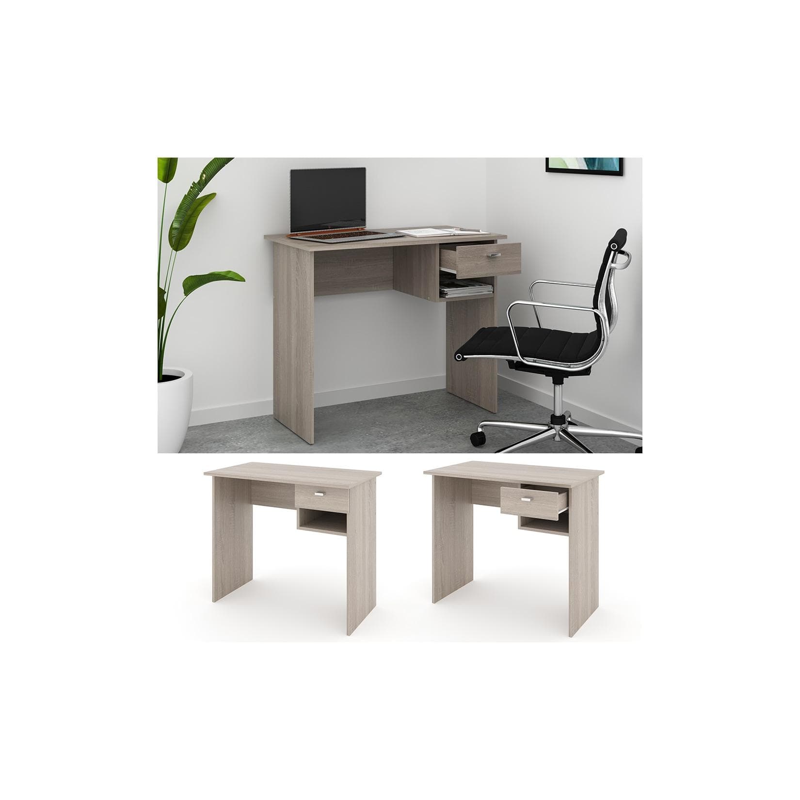 Vicco Schreibtisch Colin Sonoma Eiche mit Schubladen