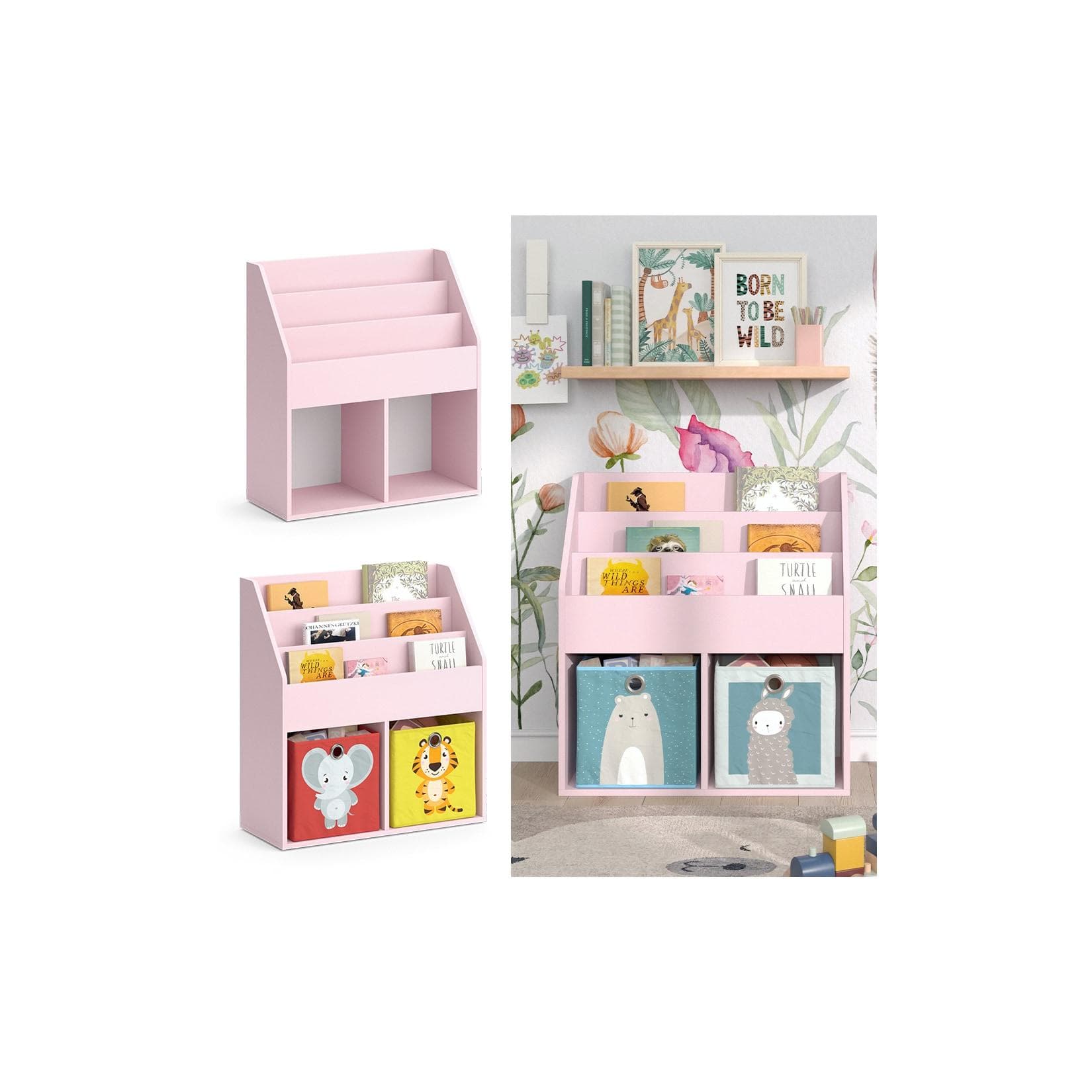Vicco Kinderbücherregal Luigi Rosa Offene Fächer Kinderzimmerregal