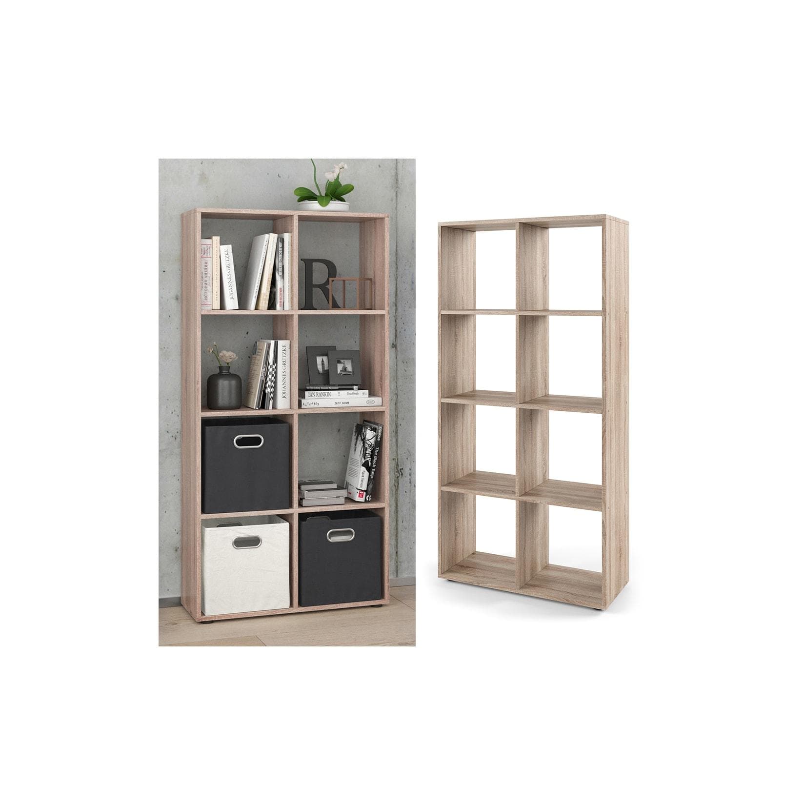 Vicco Raumteiler Scutum 8 Fächer Eiche Sonoma Bücherregal Standregal