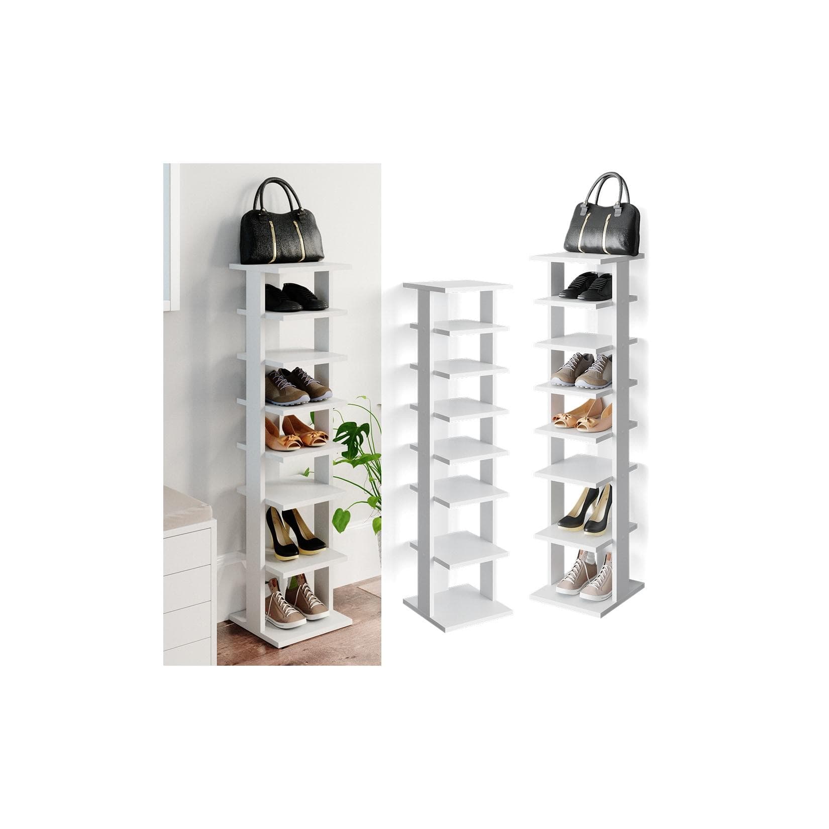 Vicco Schuhregal Sara Weiß 8 Ablagen Schuhschrank