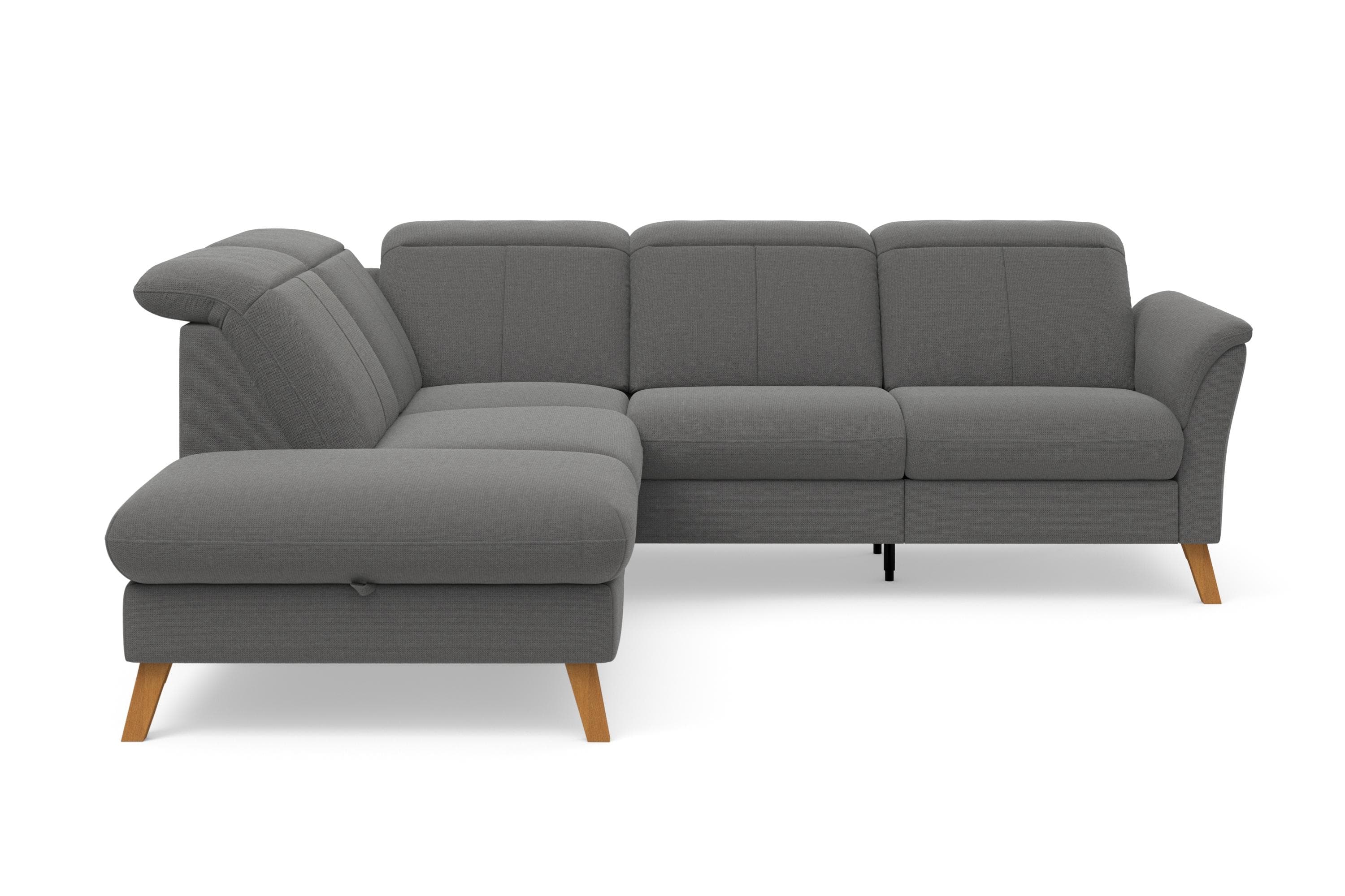 Sit & More Romero L-Form Ecksofa Grau mit TV- und Bettfunktion